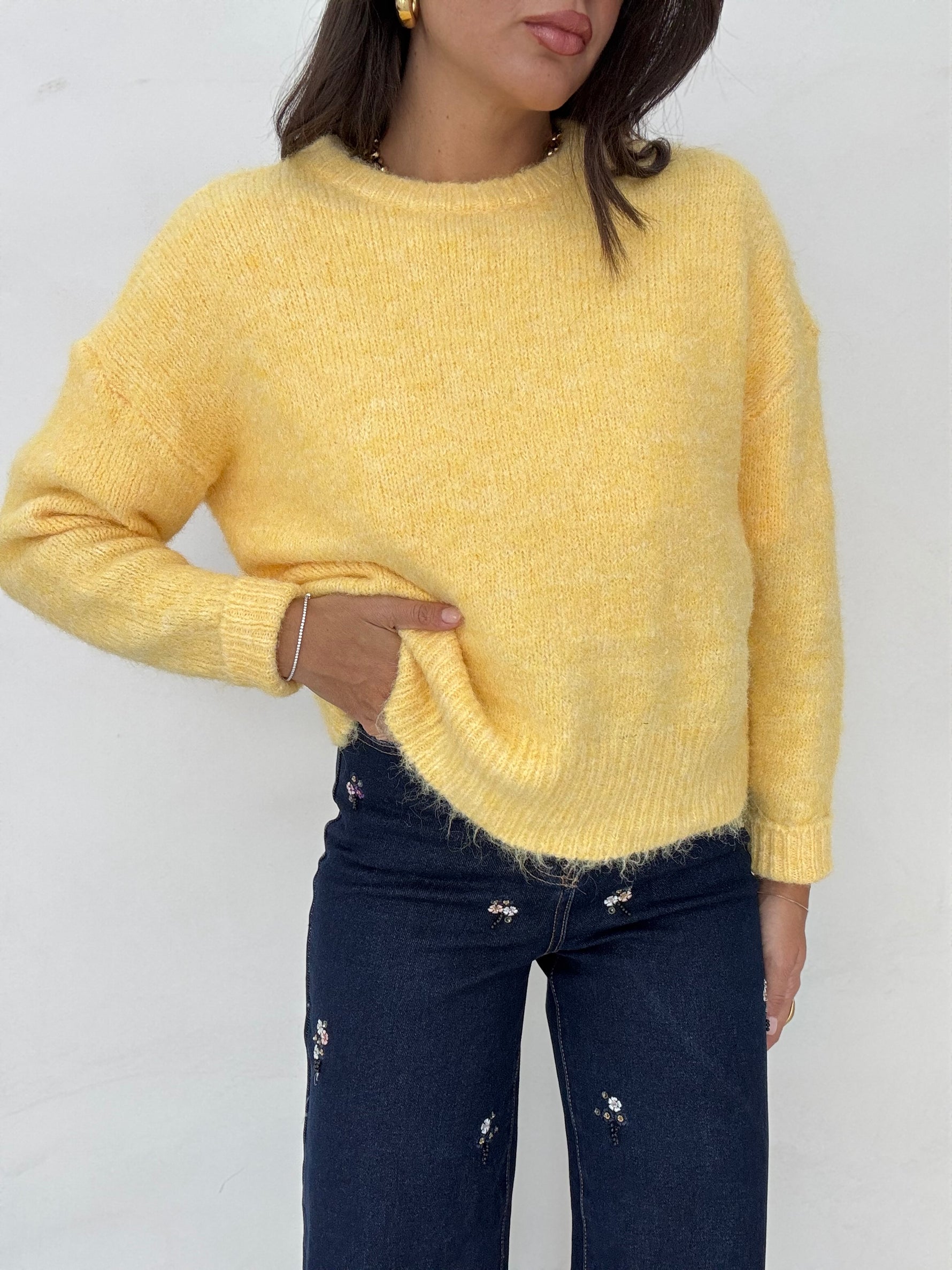 Maglione ‘GIROCOLLO’ Giallo