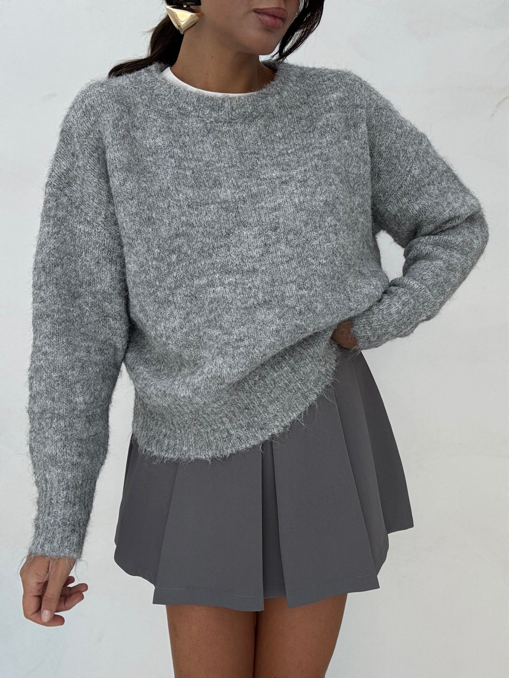 Maglione ‘GIROCOLLO’ Grigio