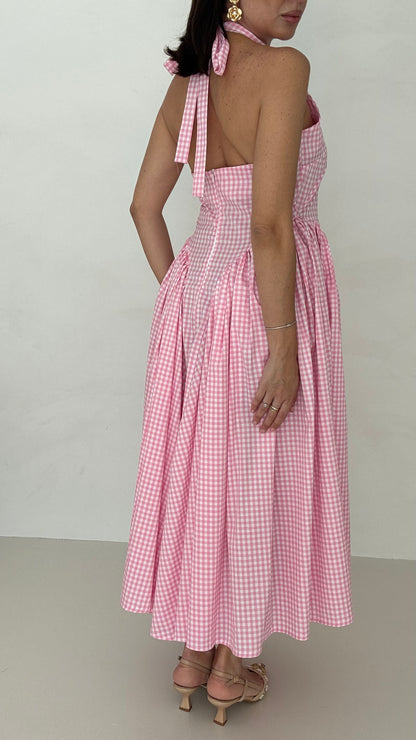 Abito ‘QUADRI 42% COTONE’ Rosa