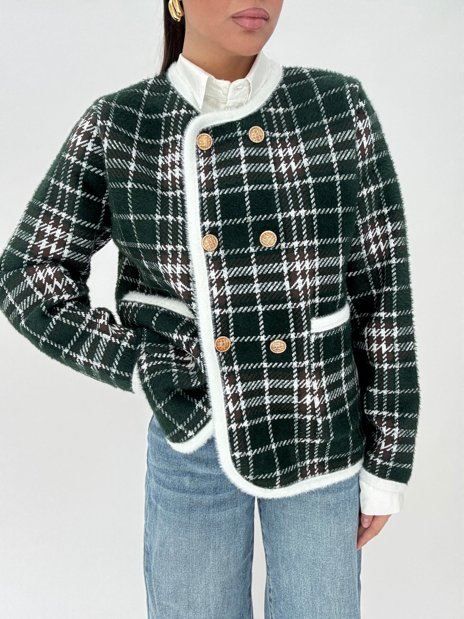 Cardigan ‘QUADRONI’ Base Verde