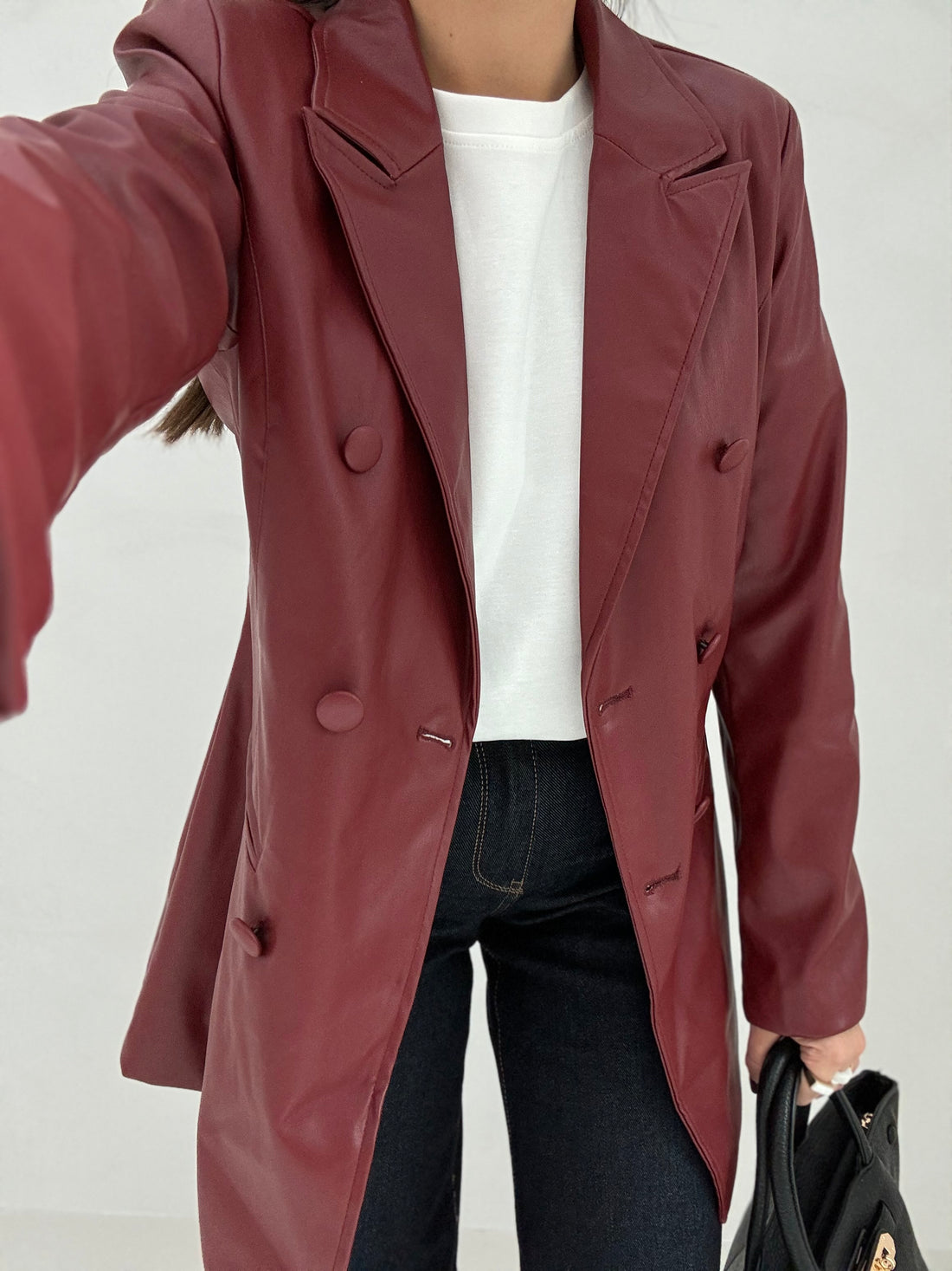 Blazer Ecopelle Bordeaux