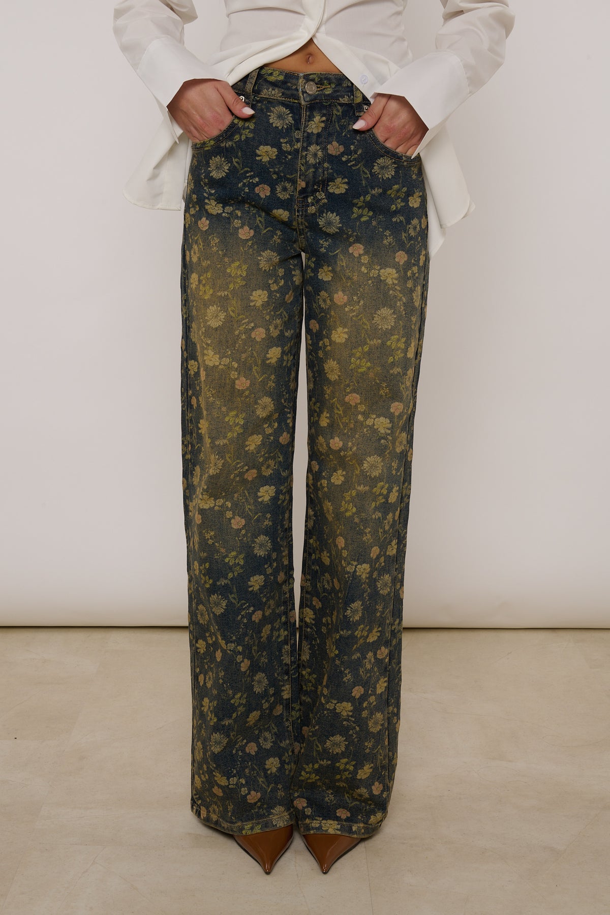 Jeans  ‘FIORI’ Denim Sabbiato
