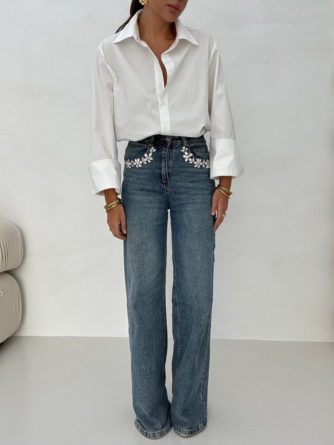 Jeans ‘DIAMANTI’ Denim Scuro