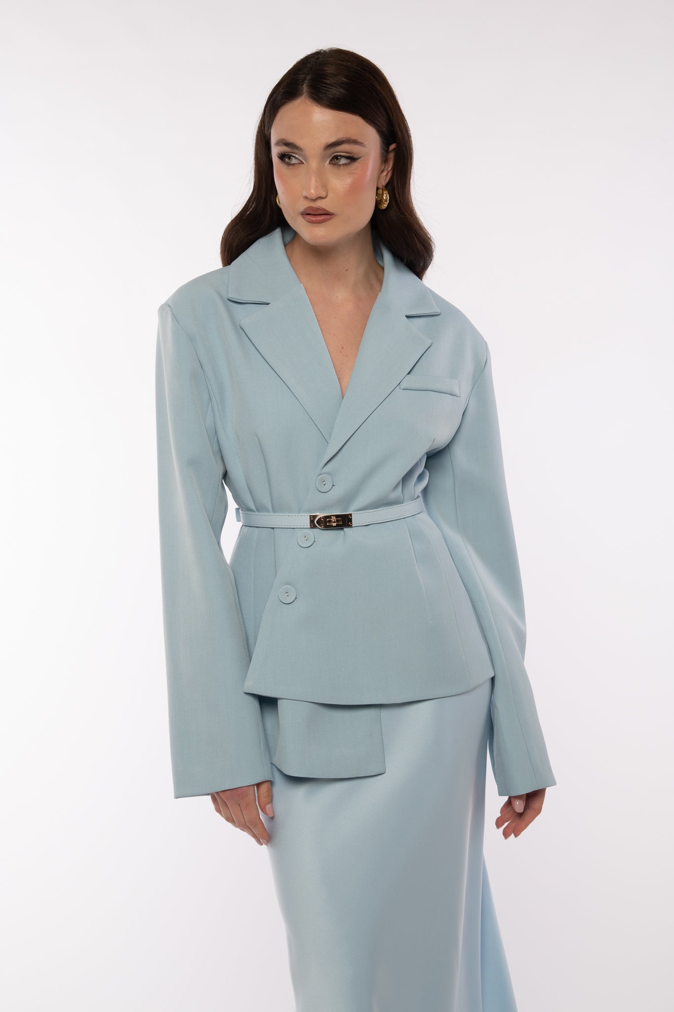 Blazer ‘ASIMMETRICO’ 80%COTONE Azzurro