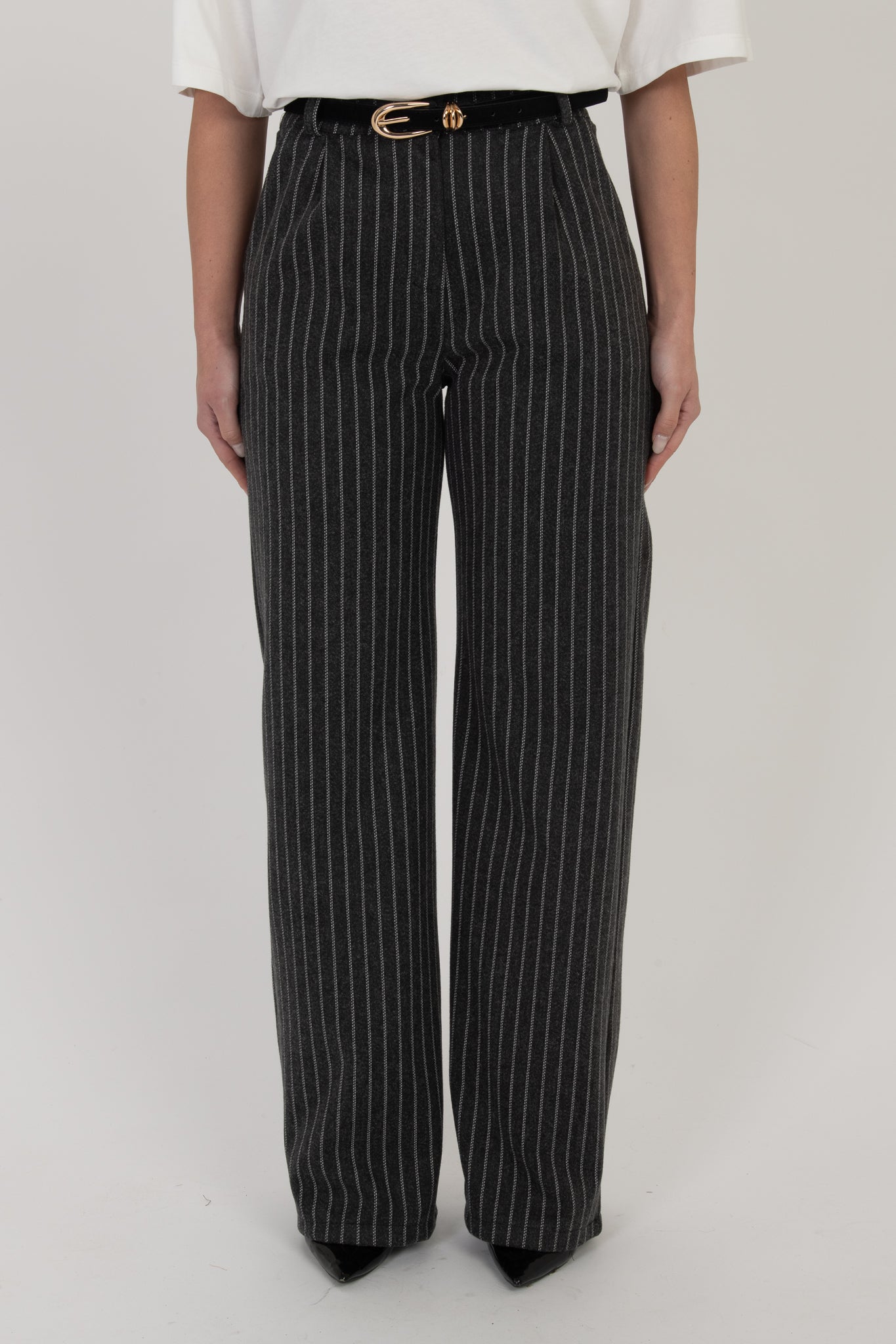 Pantalone ‘2% LANA’ Gessato Grigio