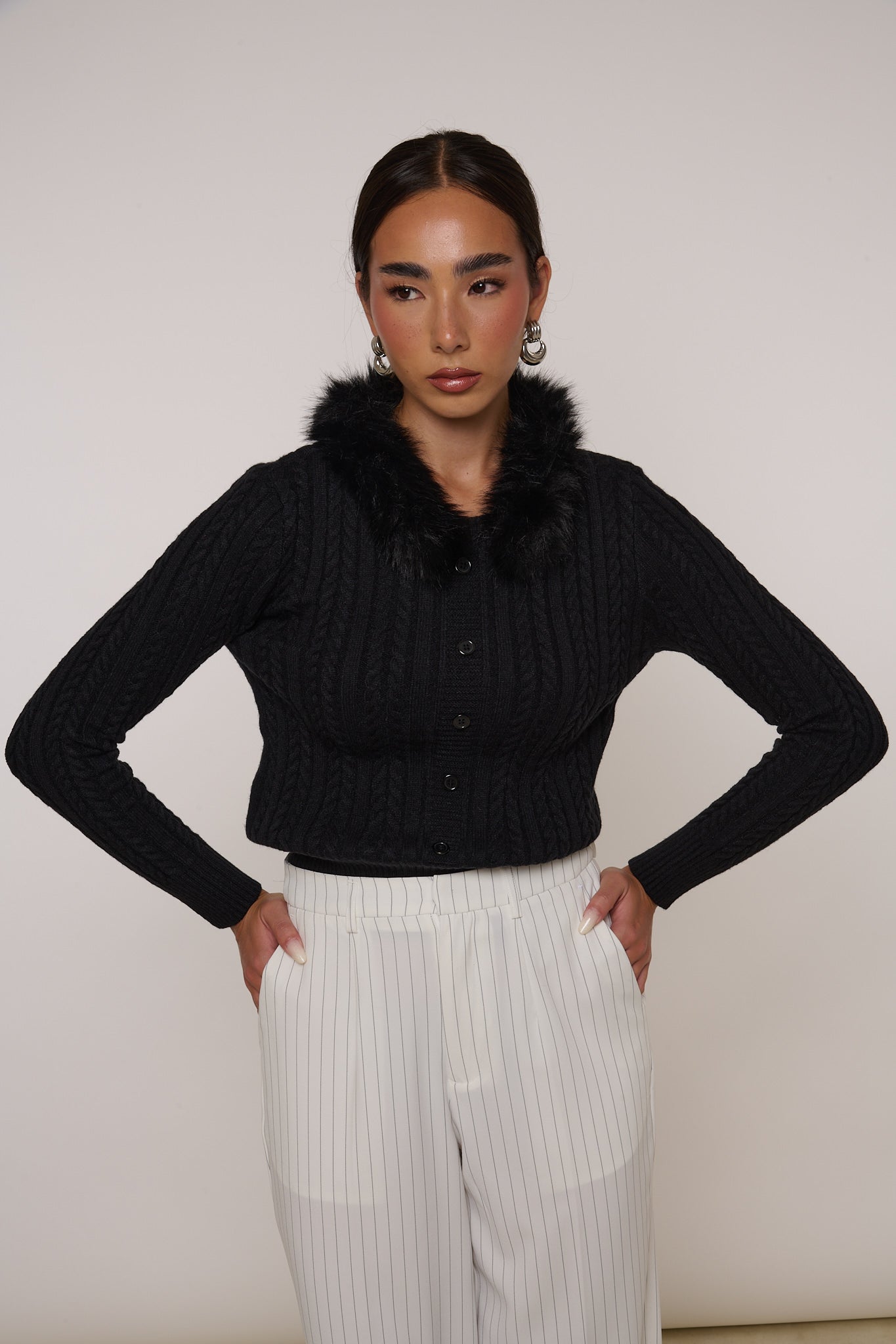 Maglione ‘FINTO CARDIGAN’ Nero