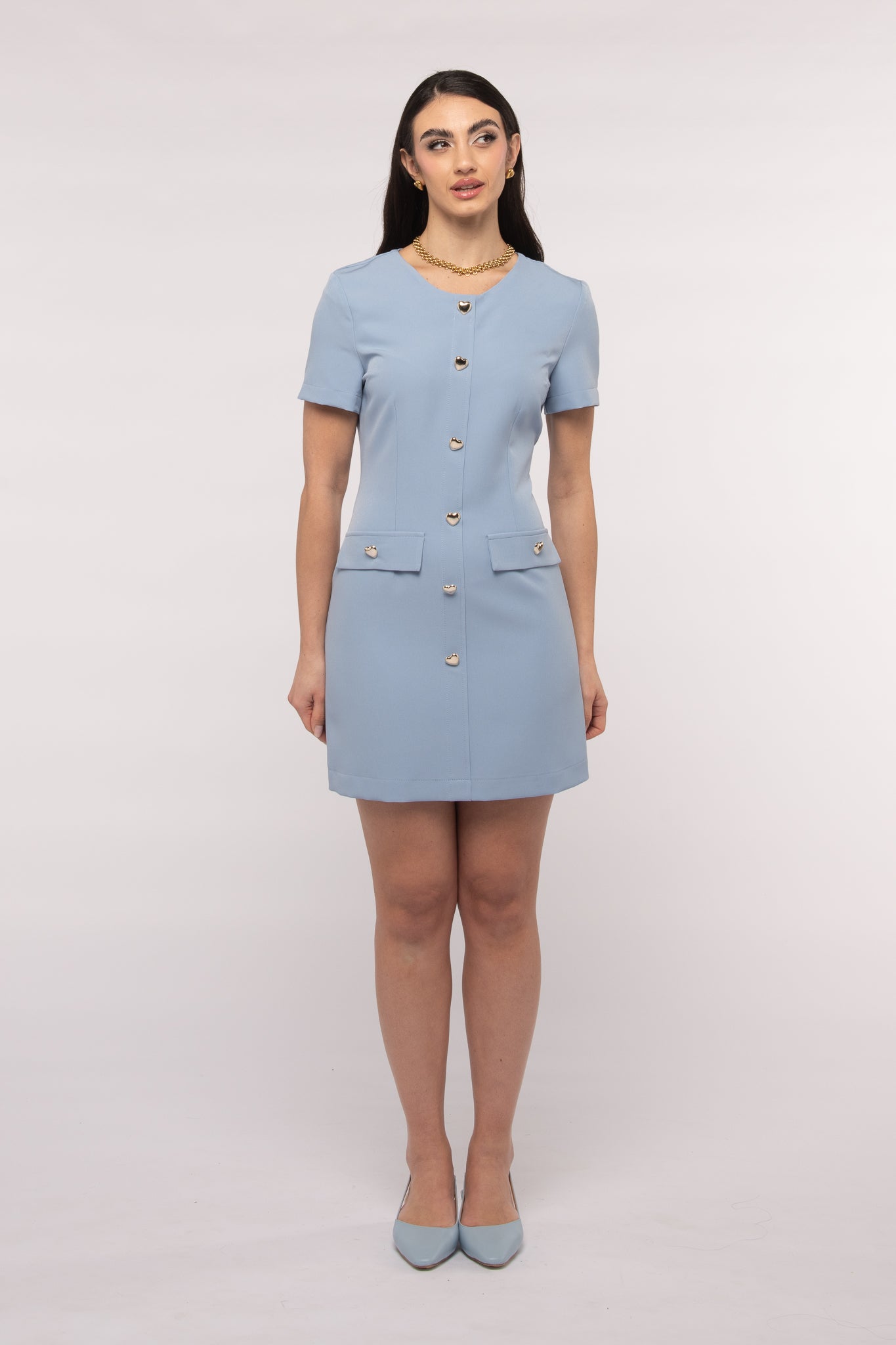 Abito ‘BOTTONI CUORE 3&33’ Azzurro