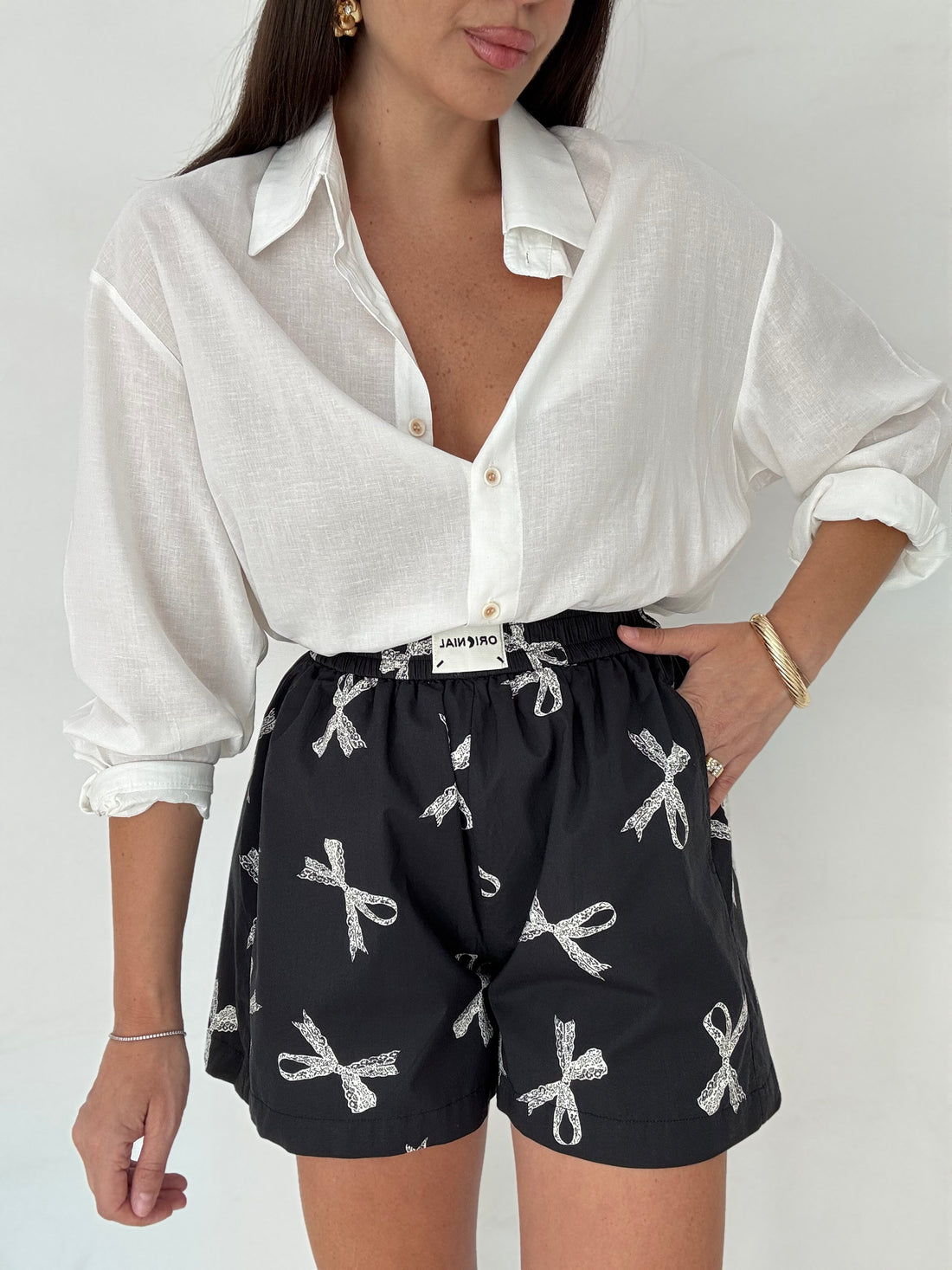 Pantaloncino ‘BOXER’ 80%COTONE fantasia Fiocchi base Nera