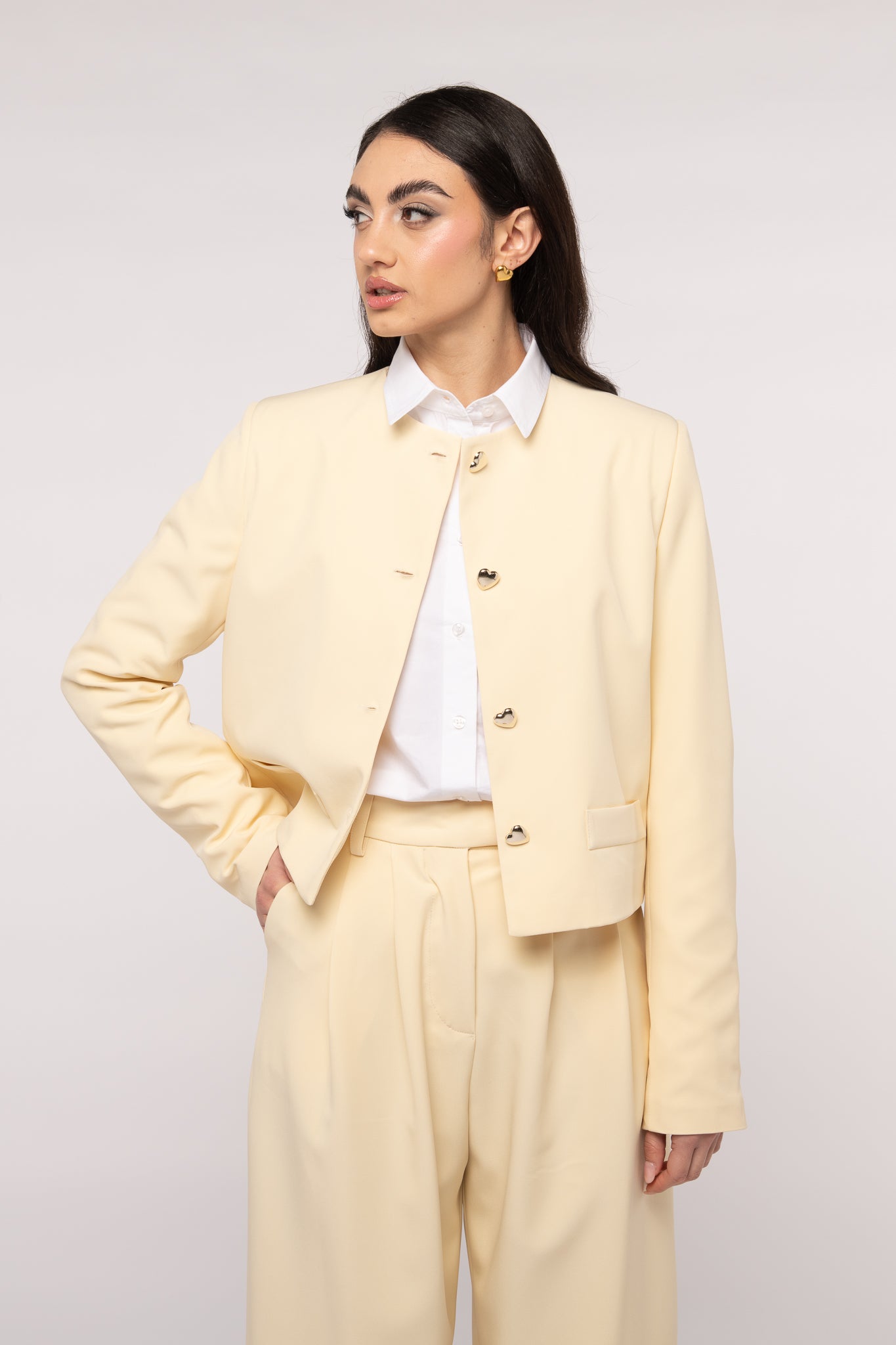 Tailleur ‘BOTTONI CUORE 3&33’ Giallo Burro