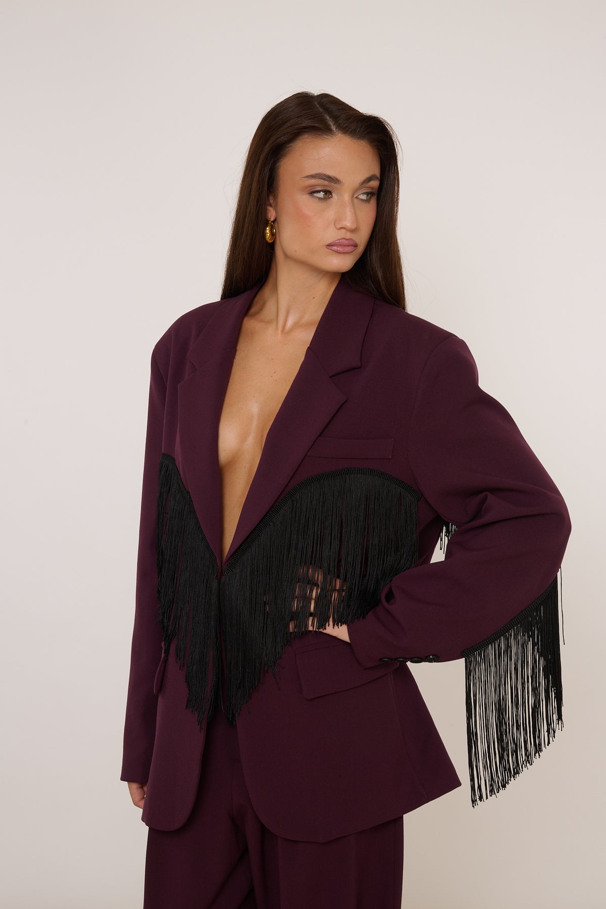 Blazer ‘FRANGE’ By Lumina Bordeaux