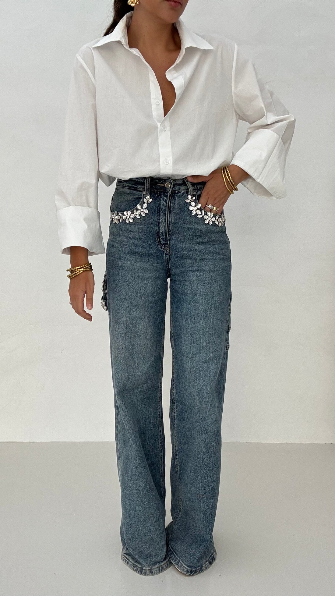 Jeans ‘DIAMANTI’ Denim Scuro