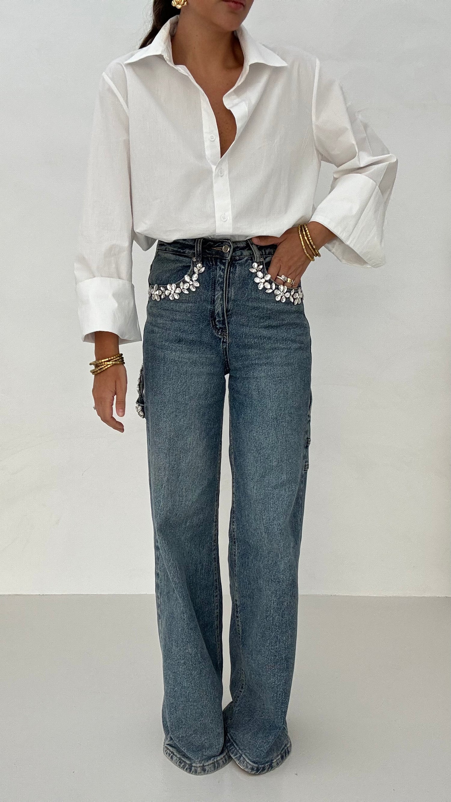 Jeans ‘DIAMANTI’ Denim Scuro