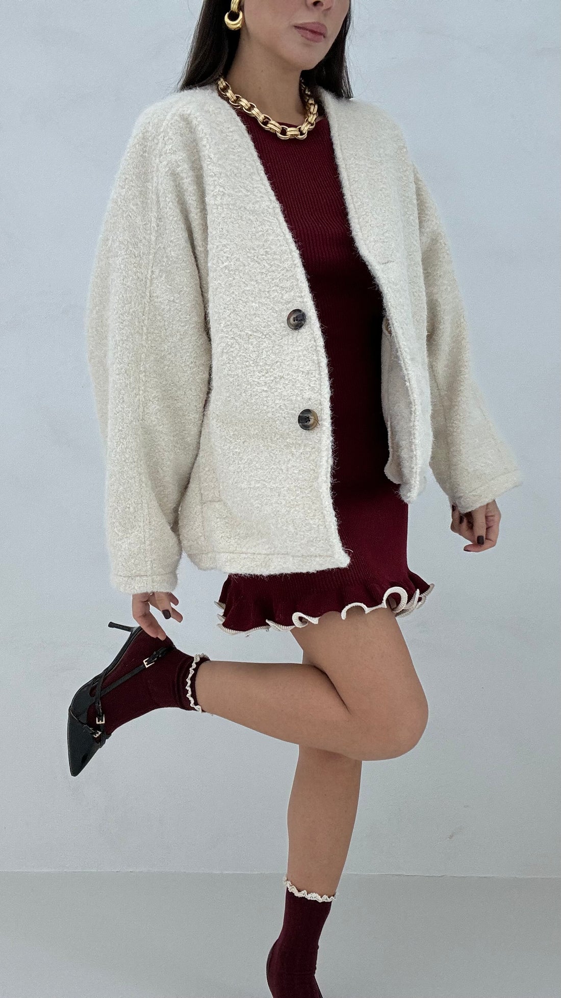 Cappotto ‘BOUCLÈ’ Panna