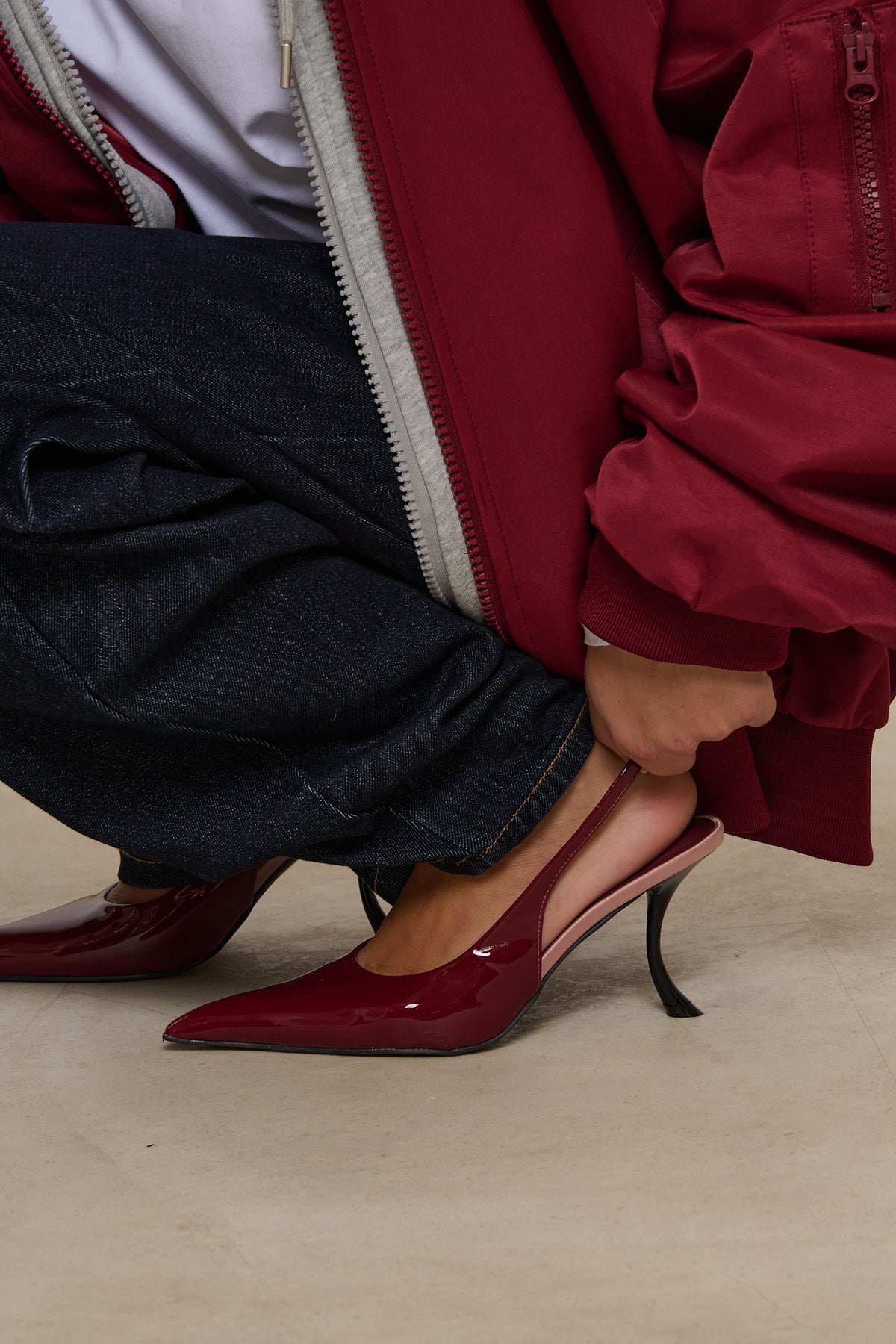 Décolleté ‘CONTRASTO’ Bordeaux/Rosa