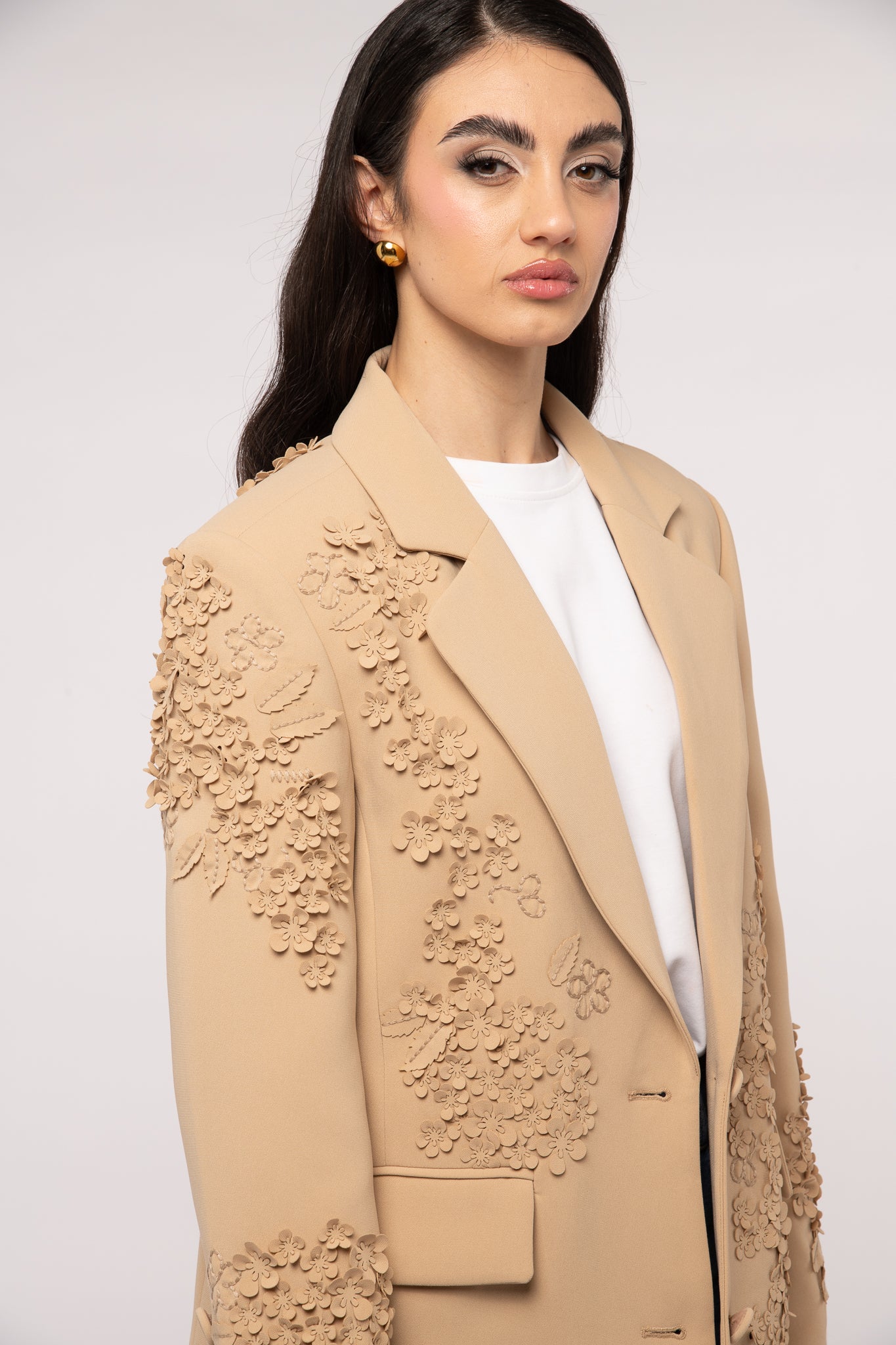 Blazer ‘CON FIORI’ Beige