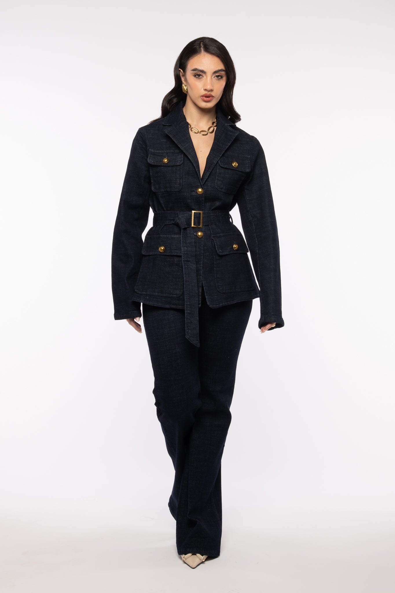 Camicia ‘KATE’ bottoni oro Lavaggio Zero