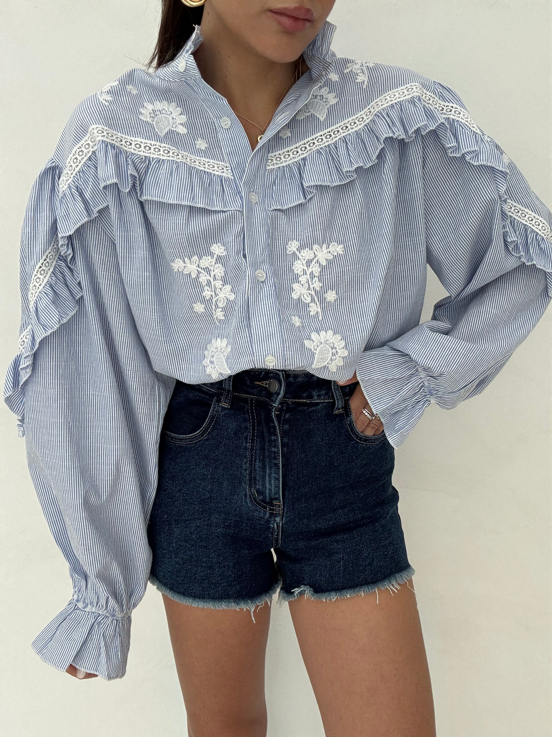 Pantaloncino sfrangiato ‘LIFE STYLE’ Denim Scuro