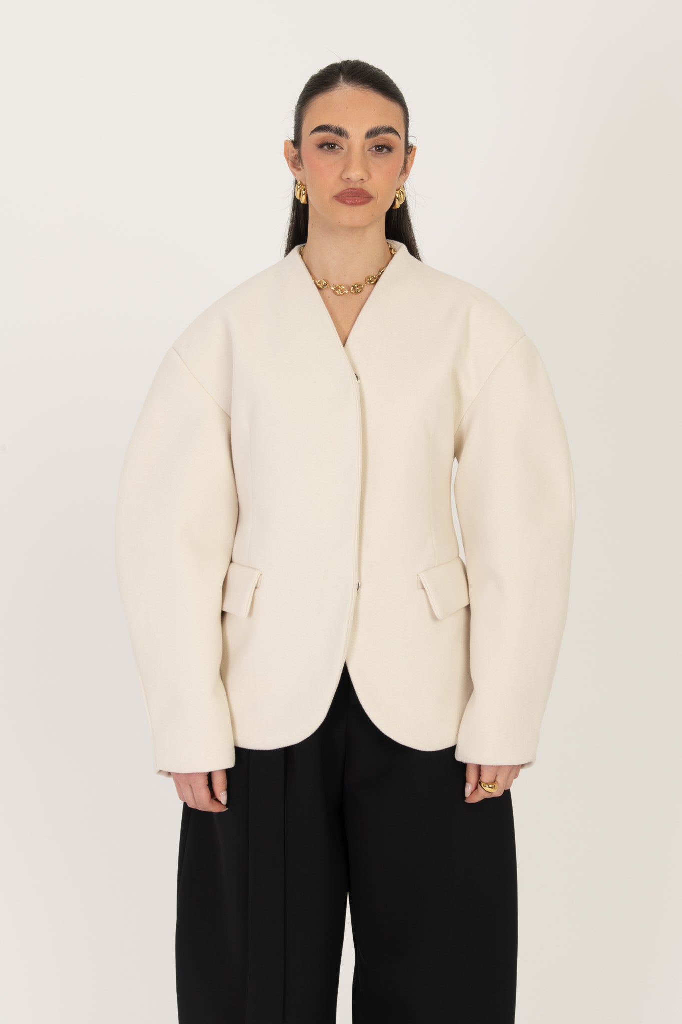 Blazer/Cappotto ‘AVVITATO’ BY LUMINA Panna