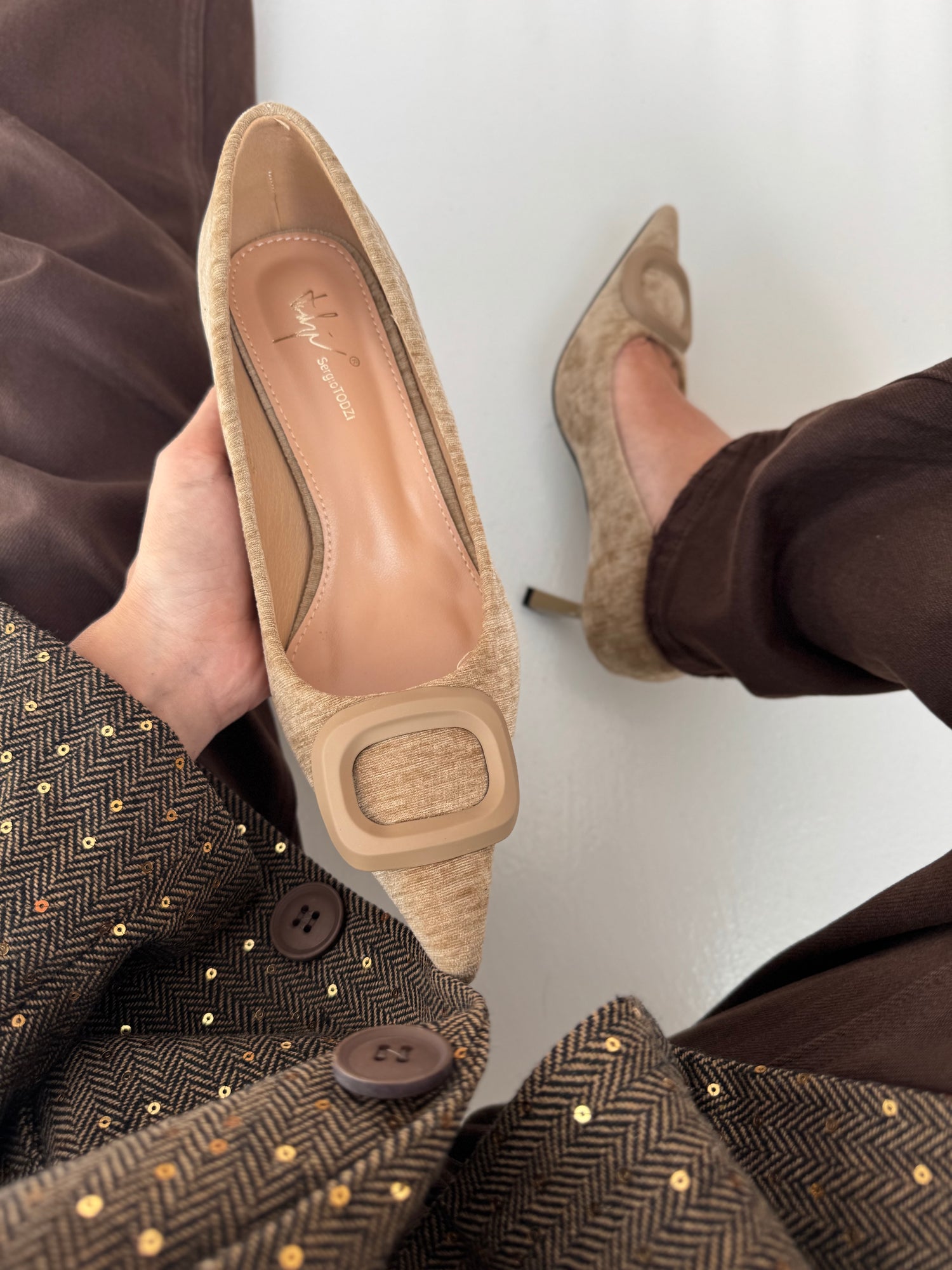 Decolletè ‘FIBBIA’ Khaki