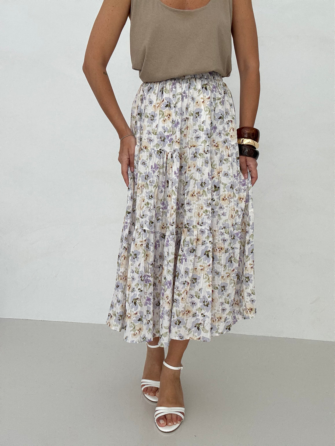 Gonna ‘100%COTONE’ Fiorellini Lilla