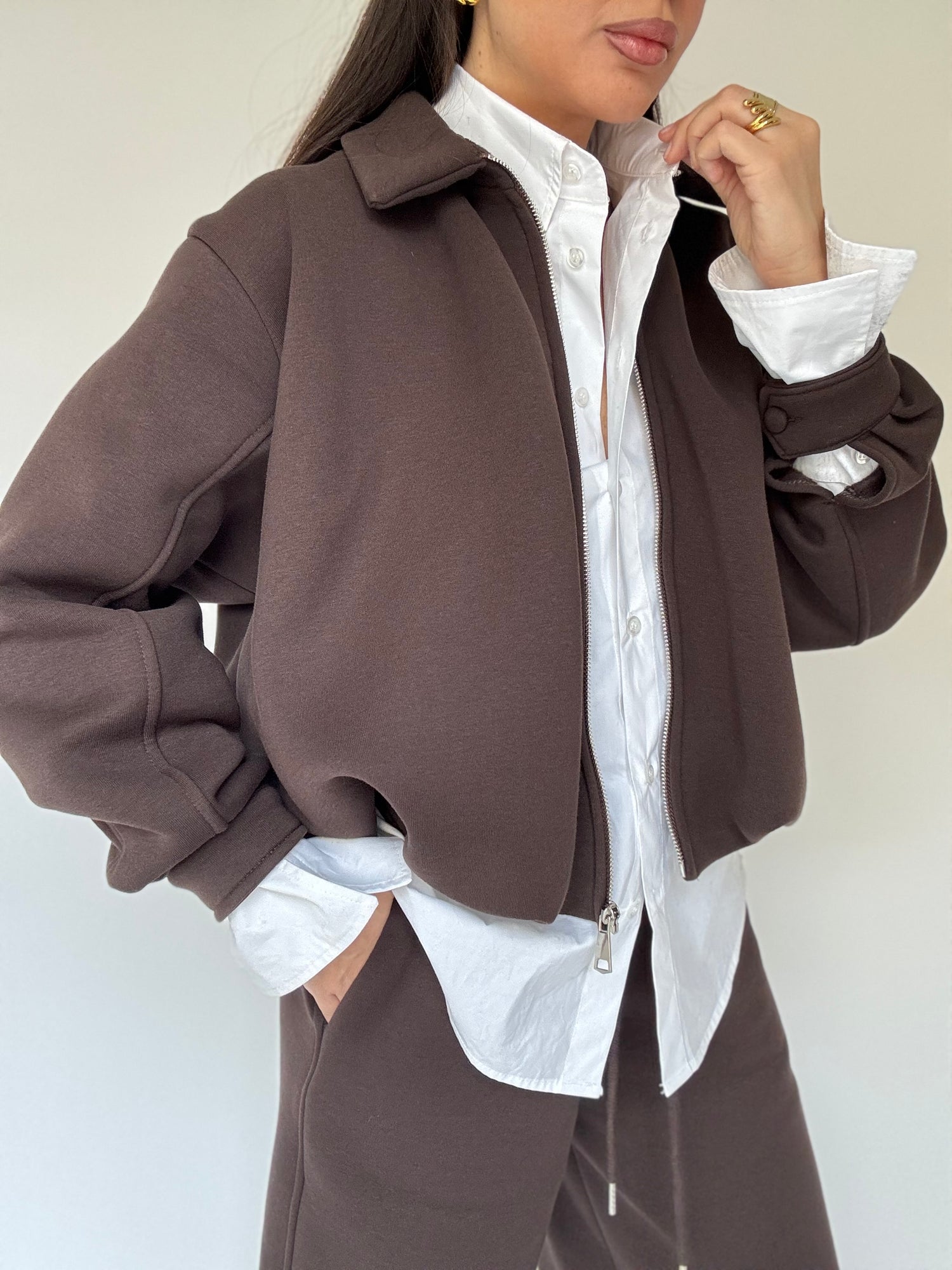 Giacca/Bomber ‘PILE INTERNO’ Cacao