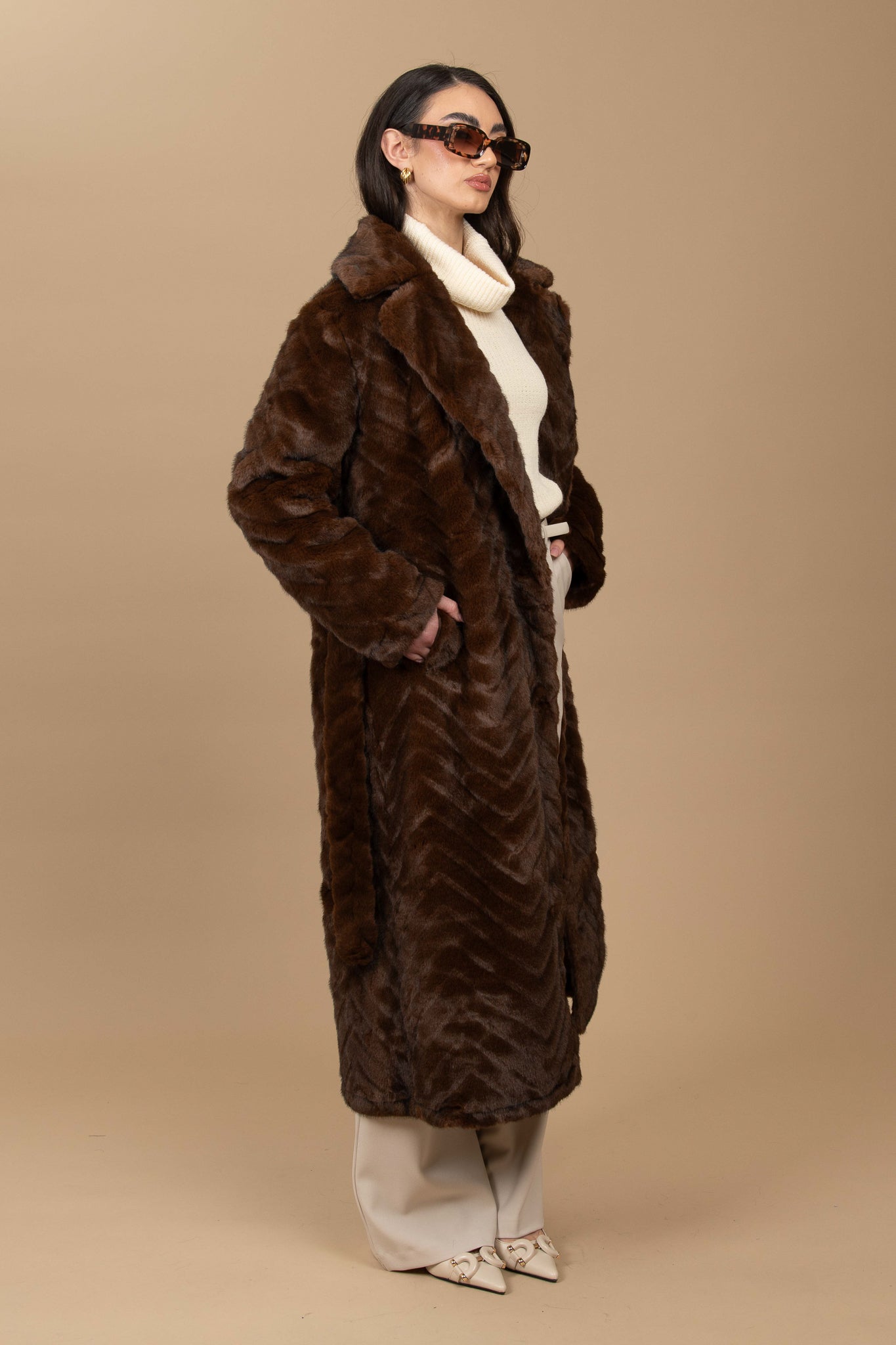 Eco-pelliccia ‘STYLE LUNGA’ Cacao