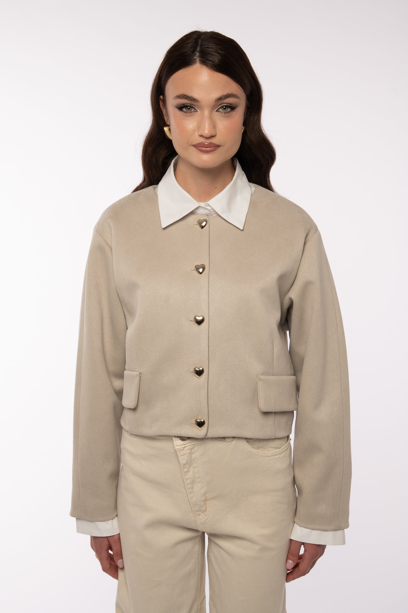 Giacca ‘BOTTONI CUORE 3&33 COLLECTION’ Beige