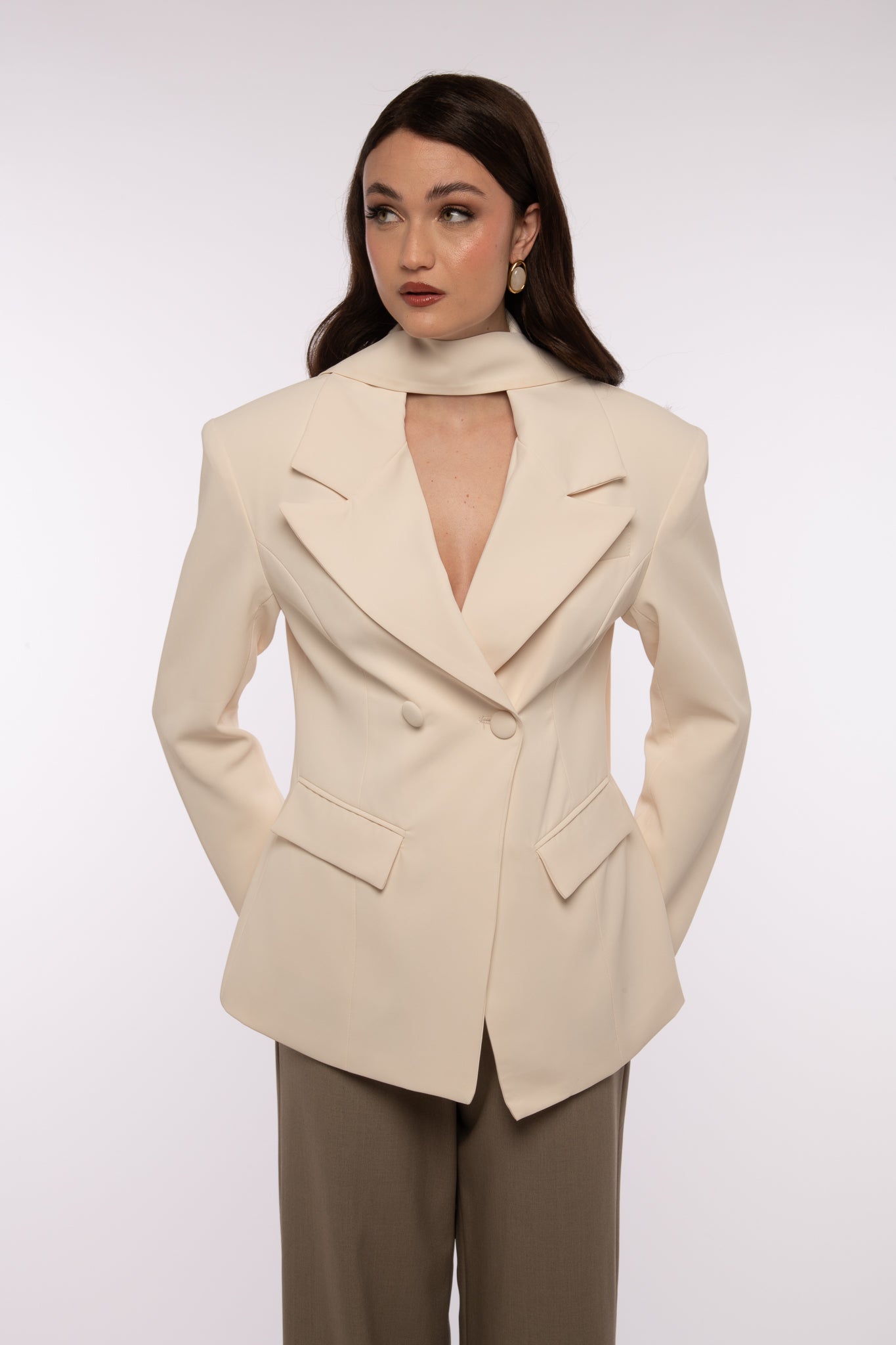 Blazer ‘LA VIA’ due bottoni Panna