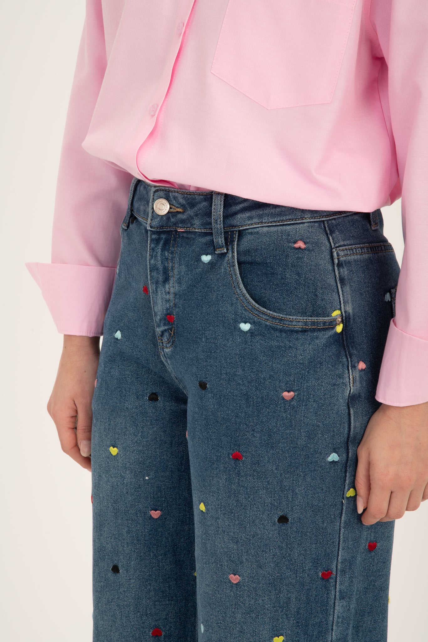 Jeans ‘MINI CUORI MULTICOLOR’ Denim Scuro
