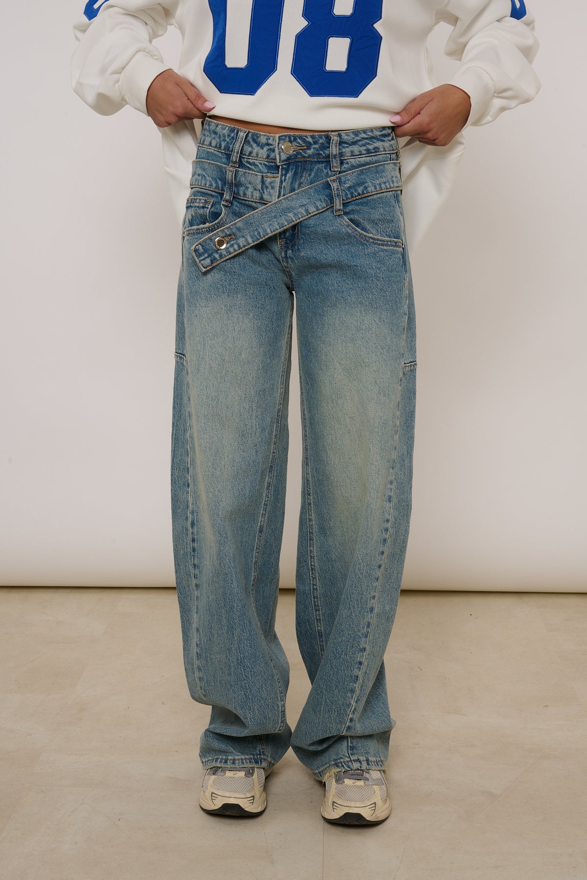 Jeans ‘FINTA CINTURA’ Denim Chiaro