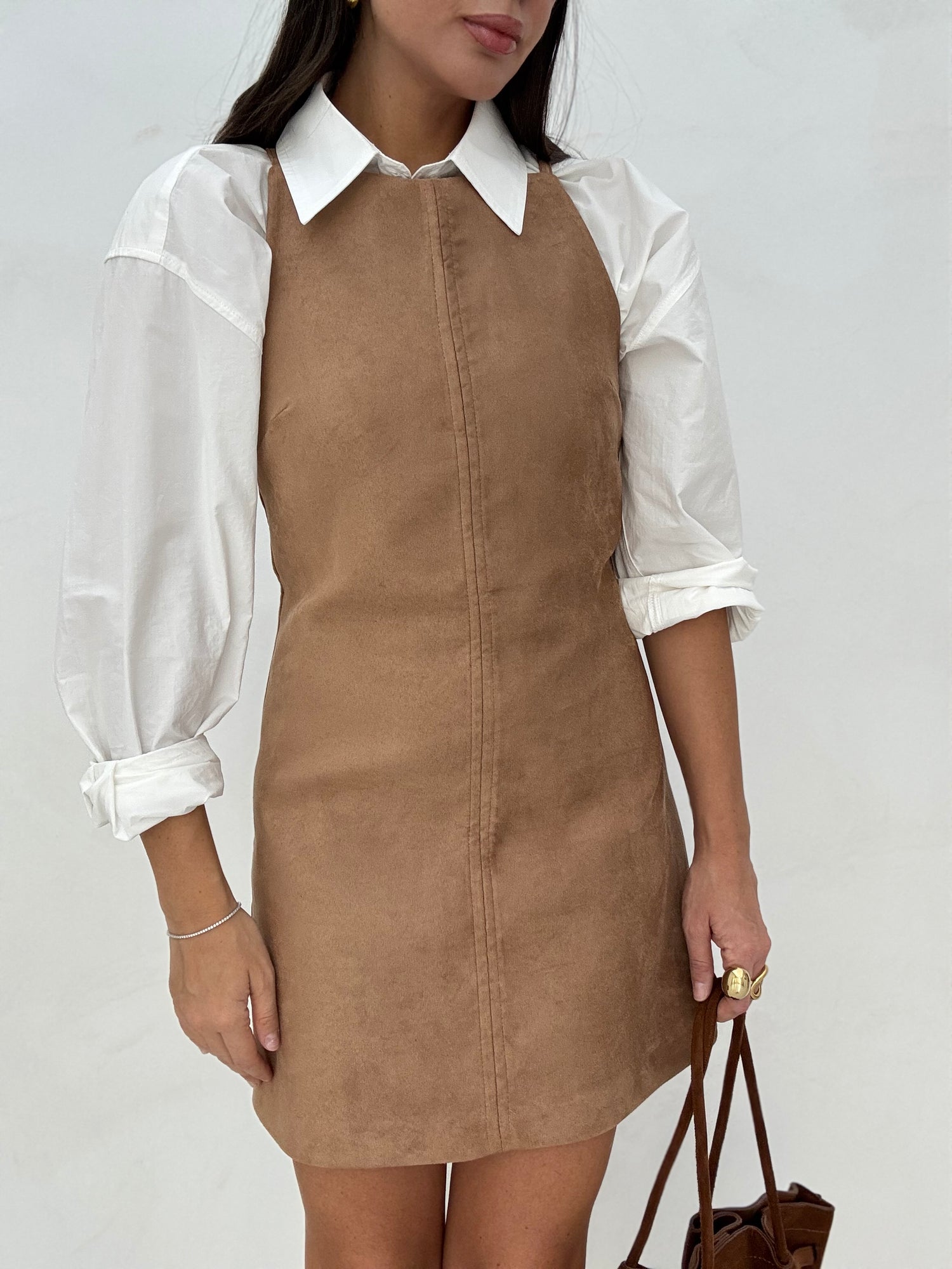 Abito ‘BASIC’ in Suede Camel