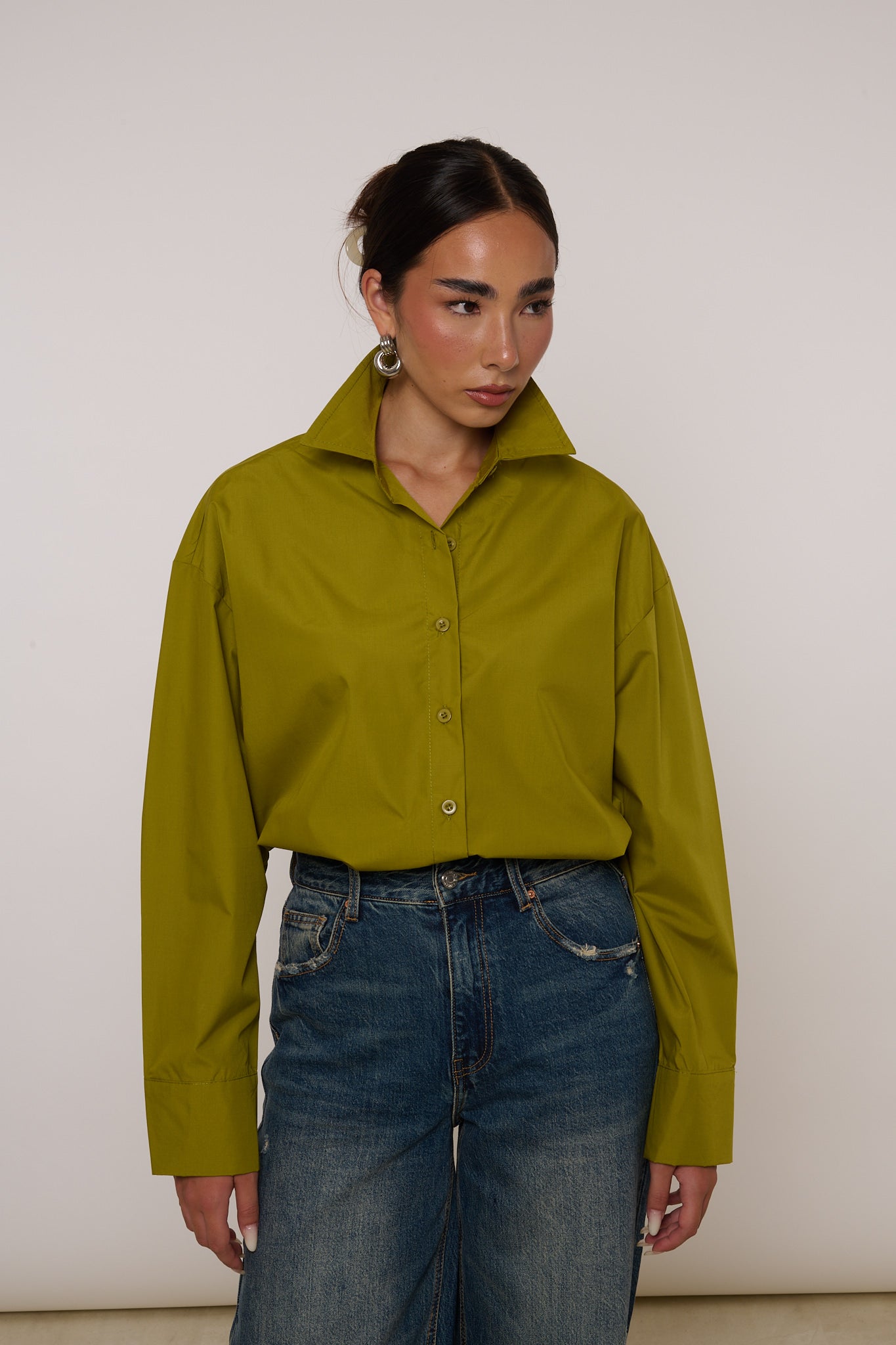 Camicia ‘100% COTONE’ Pistacchio