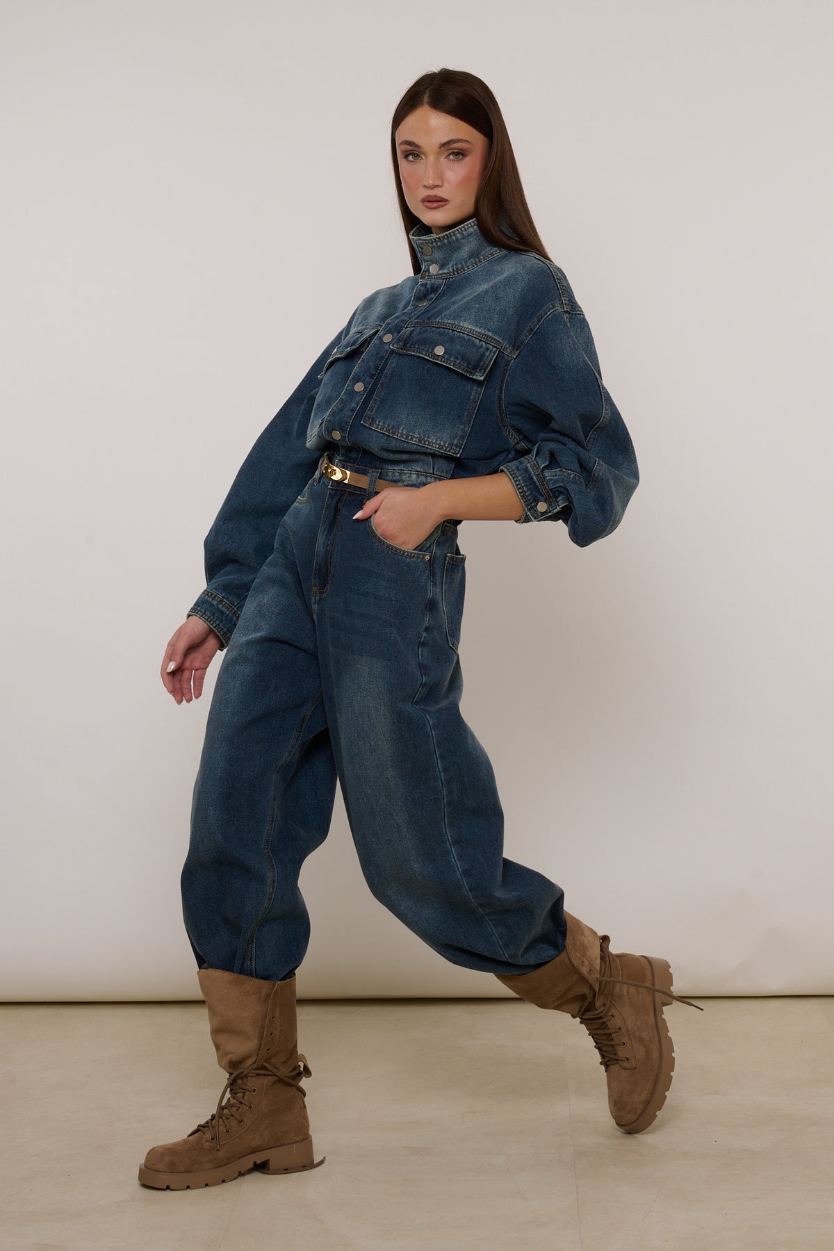 Tuta ‘MEZZO COLLO’ Denim Scuro