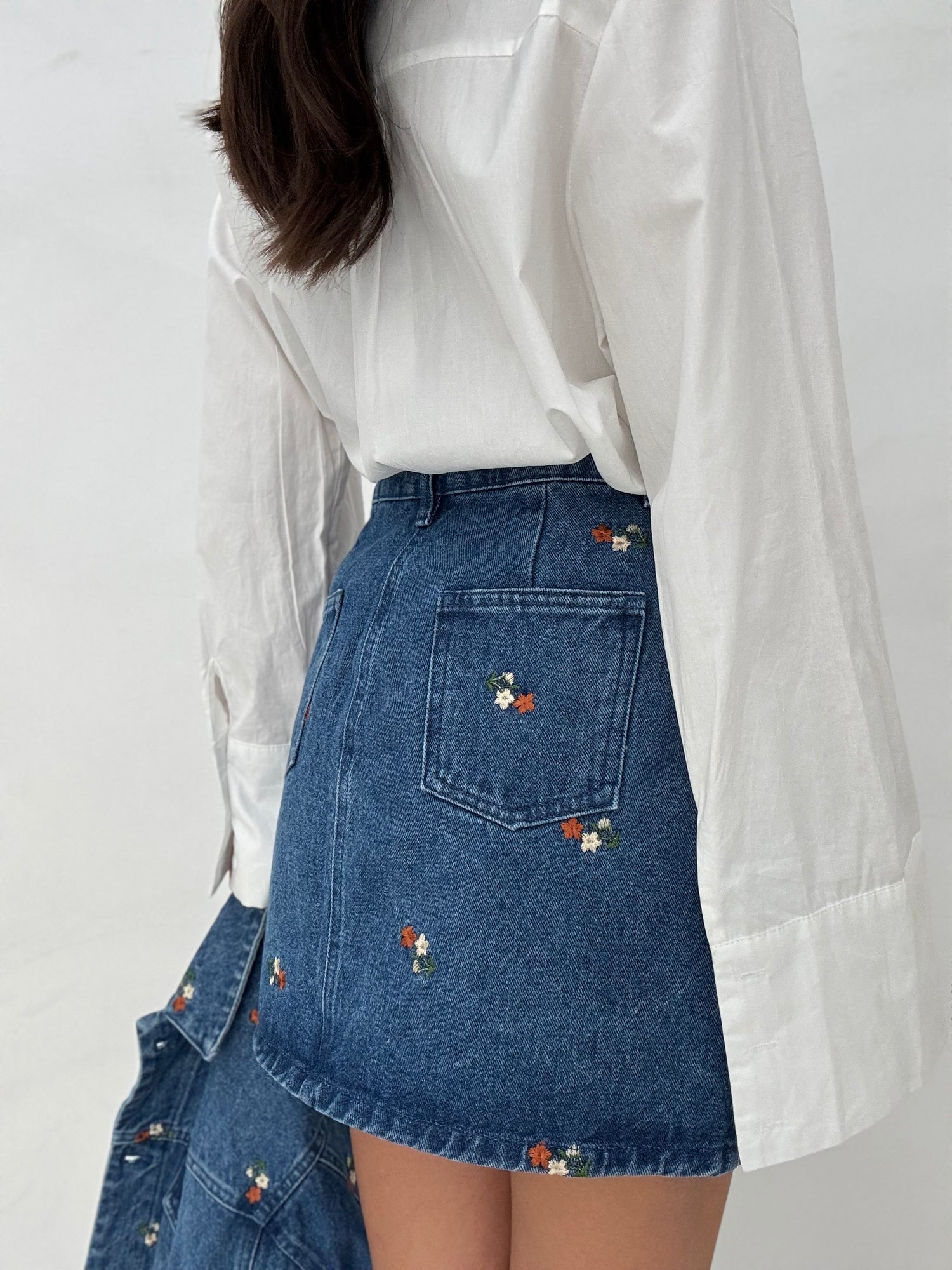 Gonna ‘FIORELLINI’ in Denim