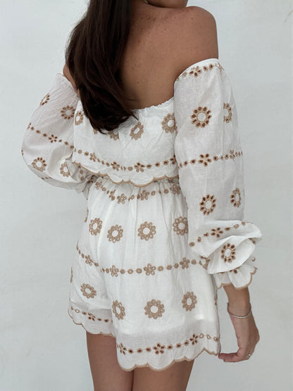Pantaloncino ‘PIZZO SANGALLO 100%COTONE 3&amp;33’ Bianco e Beige