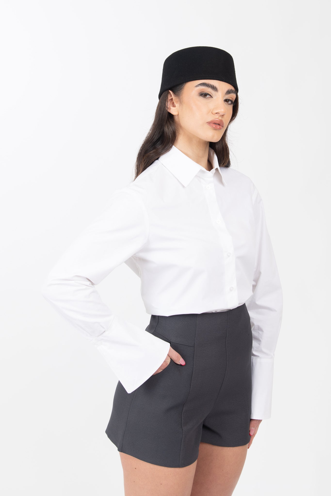 Pantaloncino strutturato Grigio Scuro