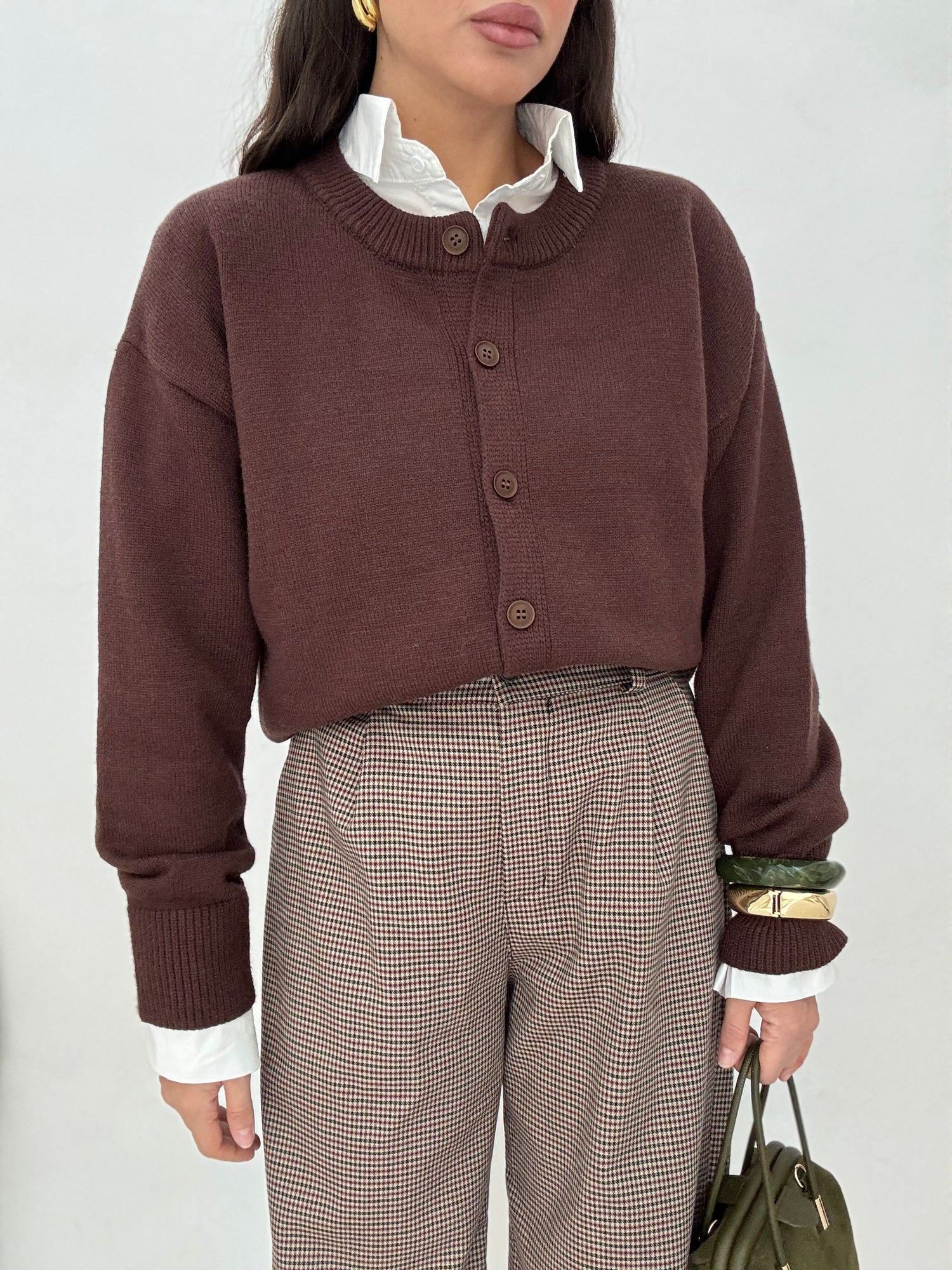 Cardigan ‘BOTTONCINI 22%LANA’ Cacao