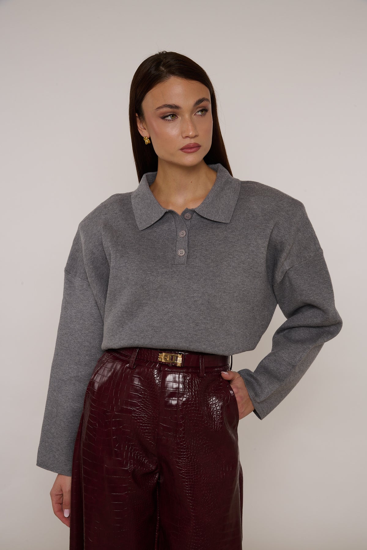 Maglione/Polo con spalline Grigio