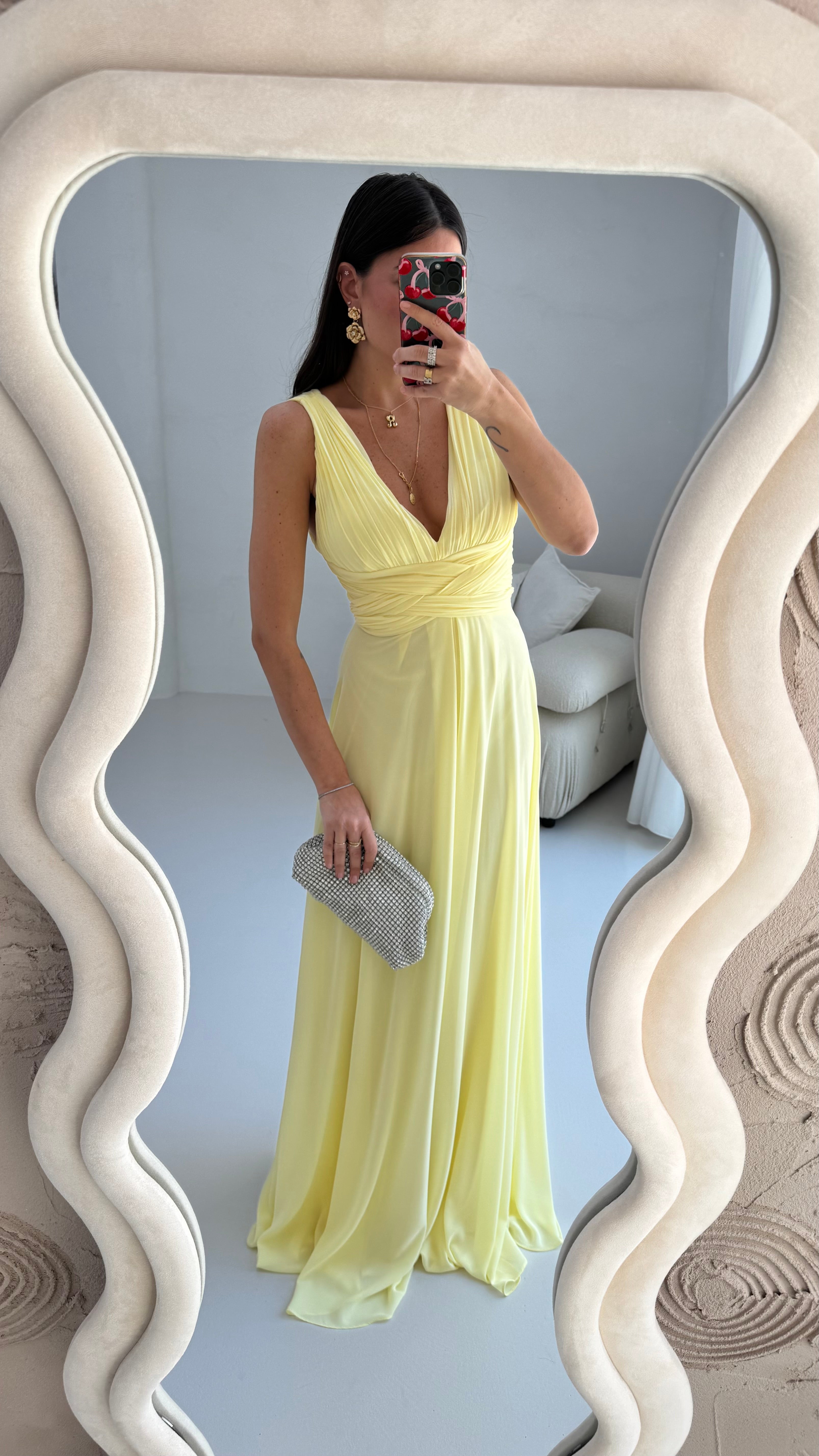 Abito ‘DREAM’ Scollo ‘V’ Giallo