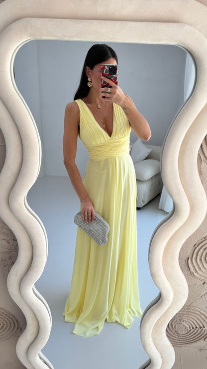 Abito ‘DREAM’ Scollo ‘V’ Giallo