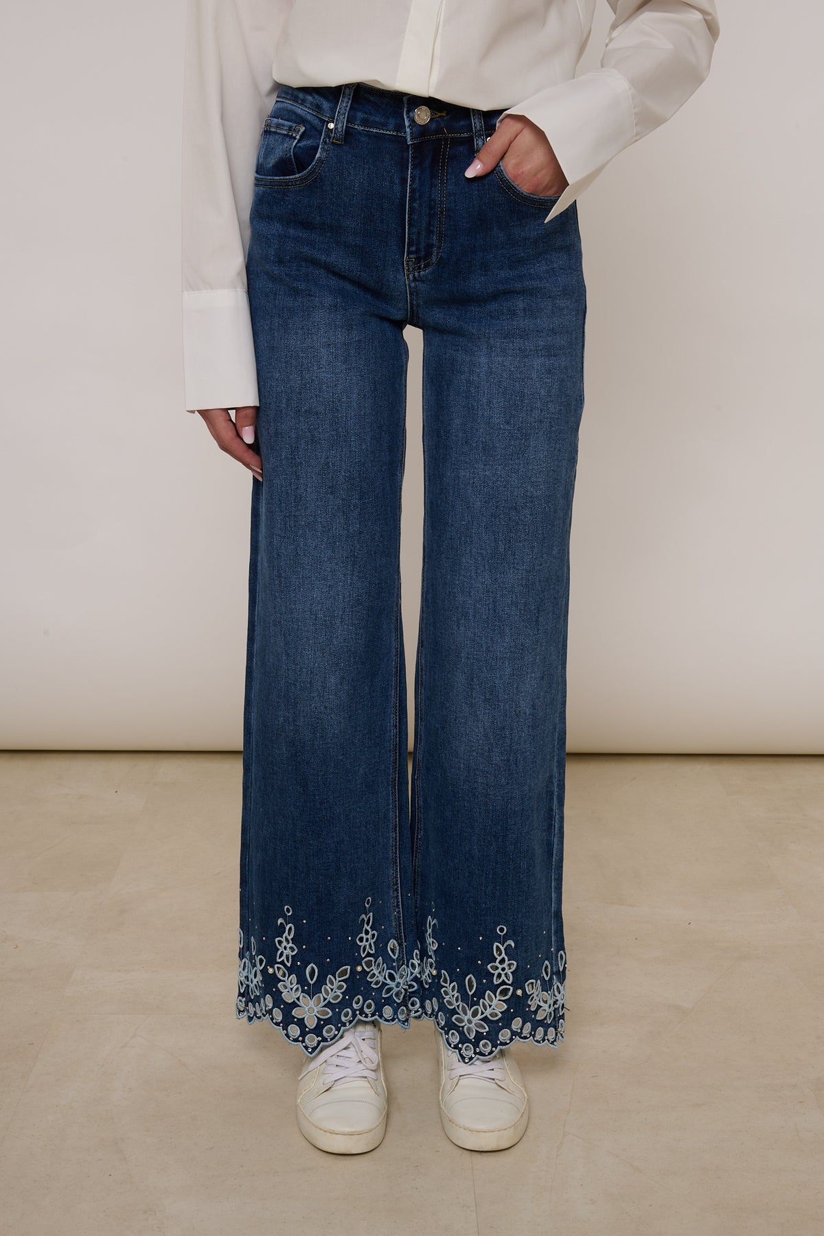 Jeans ‘RICAMI SUL FONDO’ Denim Scuro
