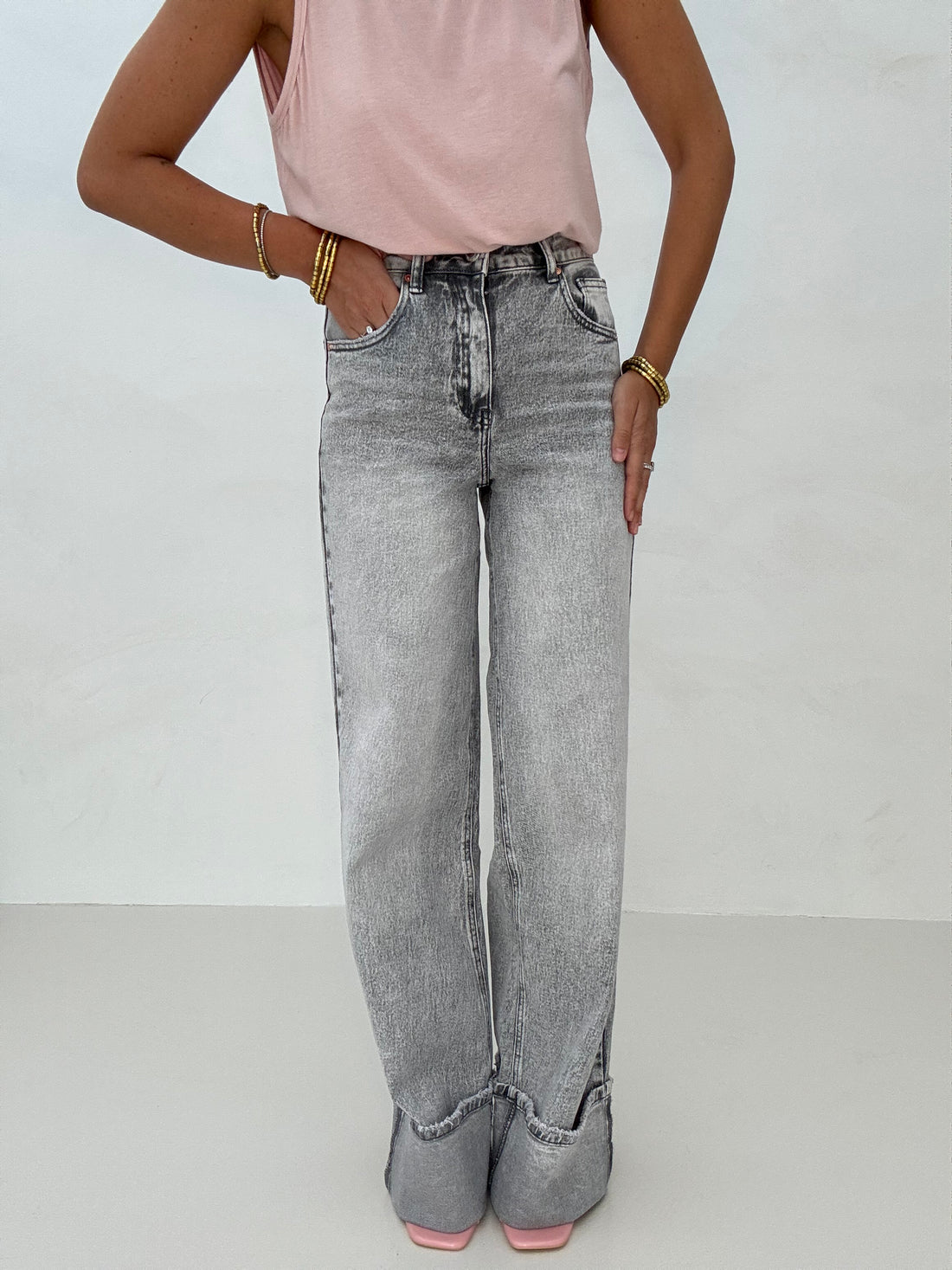 Jeans ‘PIEGONE’ Denim Grigio