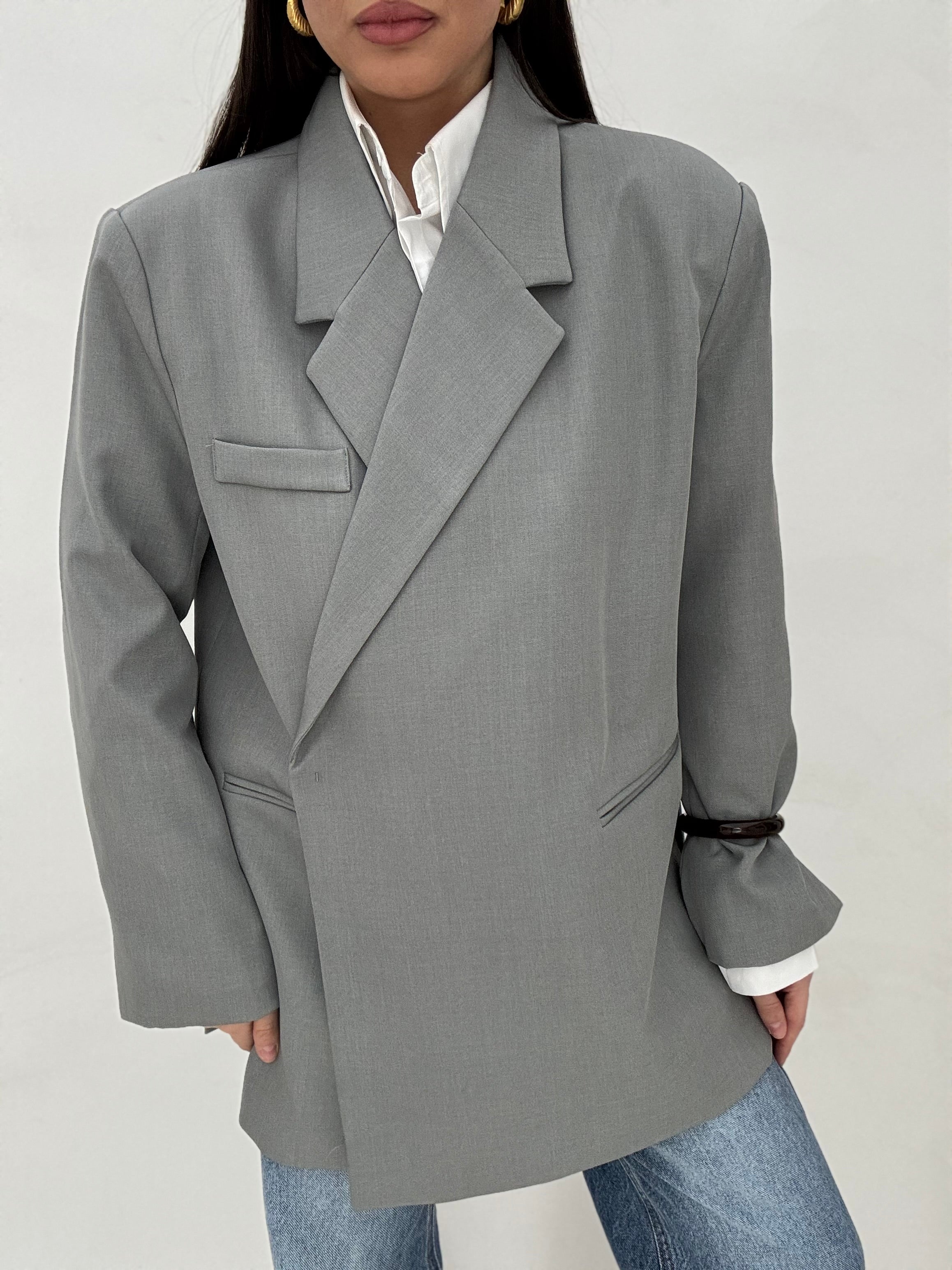 Blazer asimmetrico ‘SPACCHETTI’ Grigio