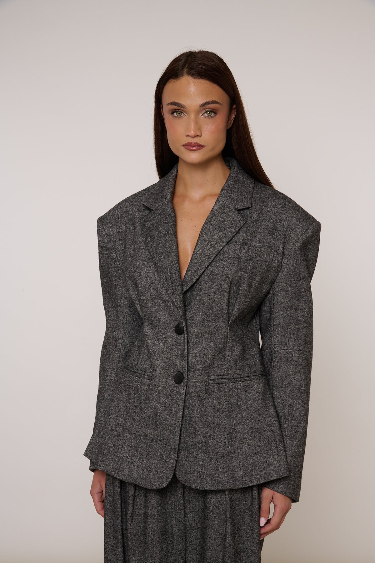 Blazer ‘MAXI SPALLINA’ 35% LANA By Lumina Grigio