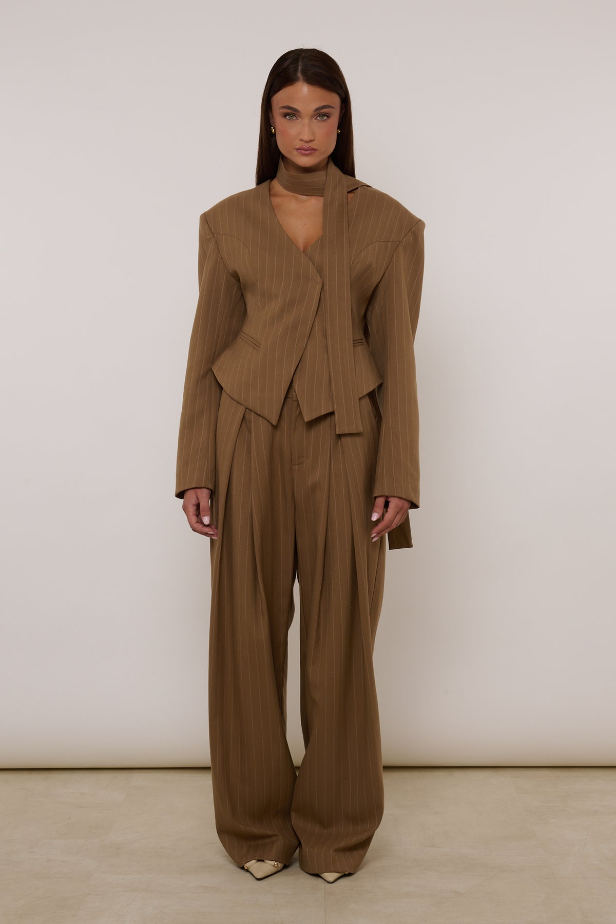 Pantalone ‘BY LUMINA’ Righe Camel