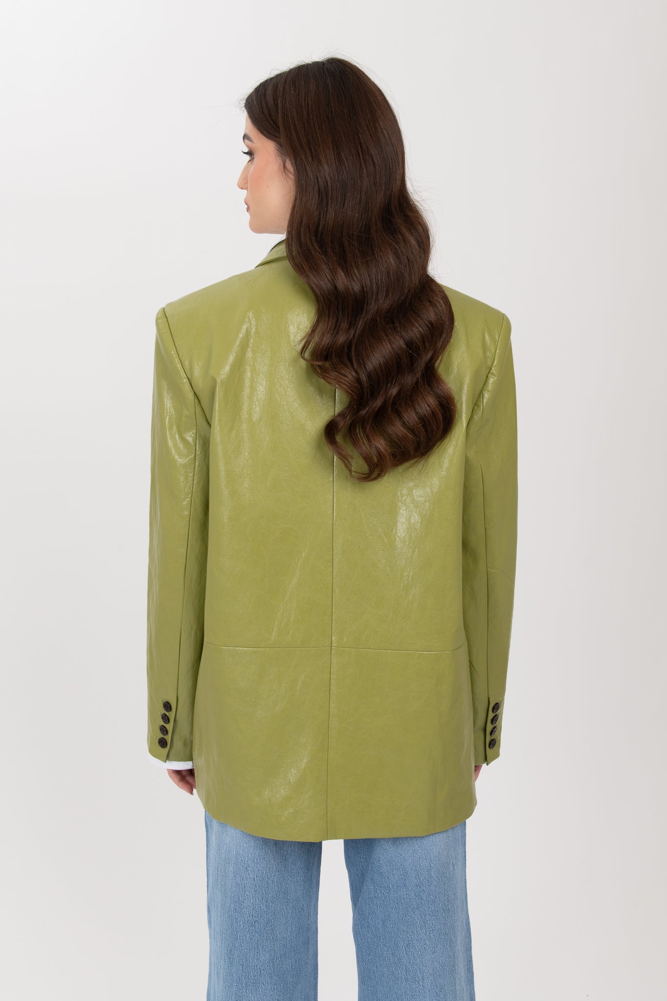 Blazer ‘ECO-PELLE VERNICE BY LUMINA’ Pistacchio