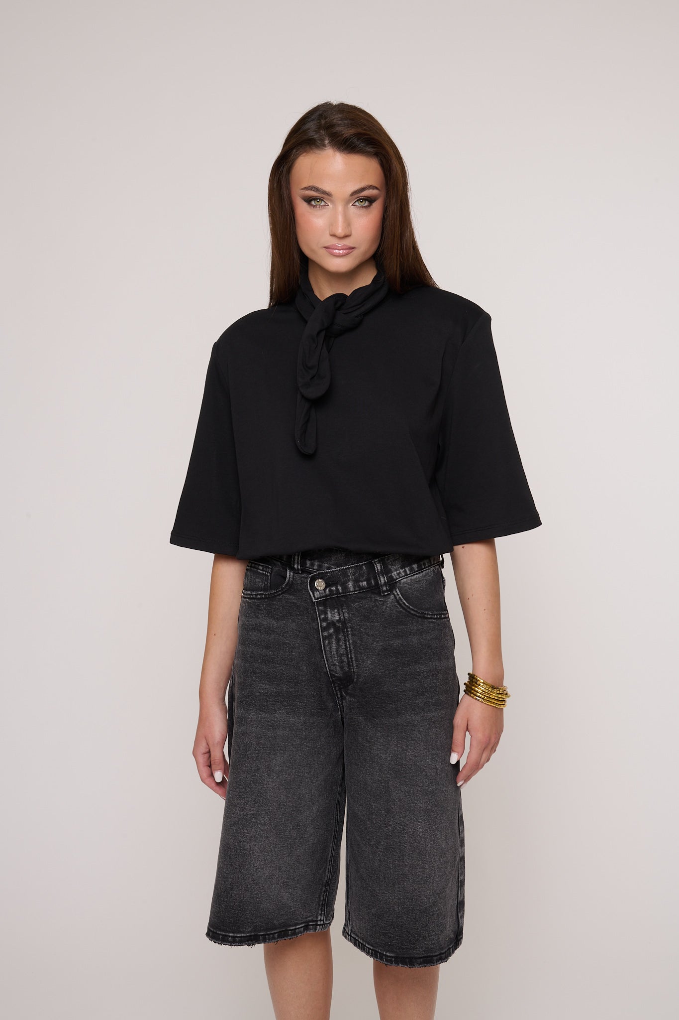 Maglia/Body ‘FOULARD RIGIDO’ BY LUMINA Nera