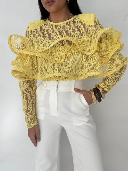 Blusa ‘RICAMI E VIOLÁ’ Gialla