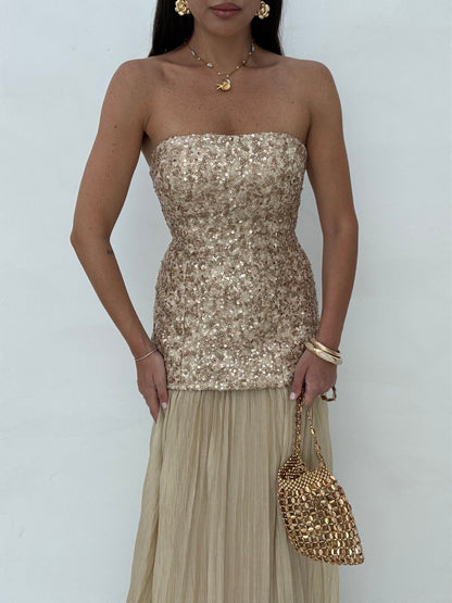 Abito ‘LADY’ paillettes Beige
