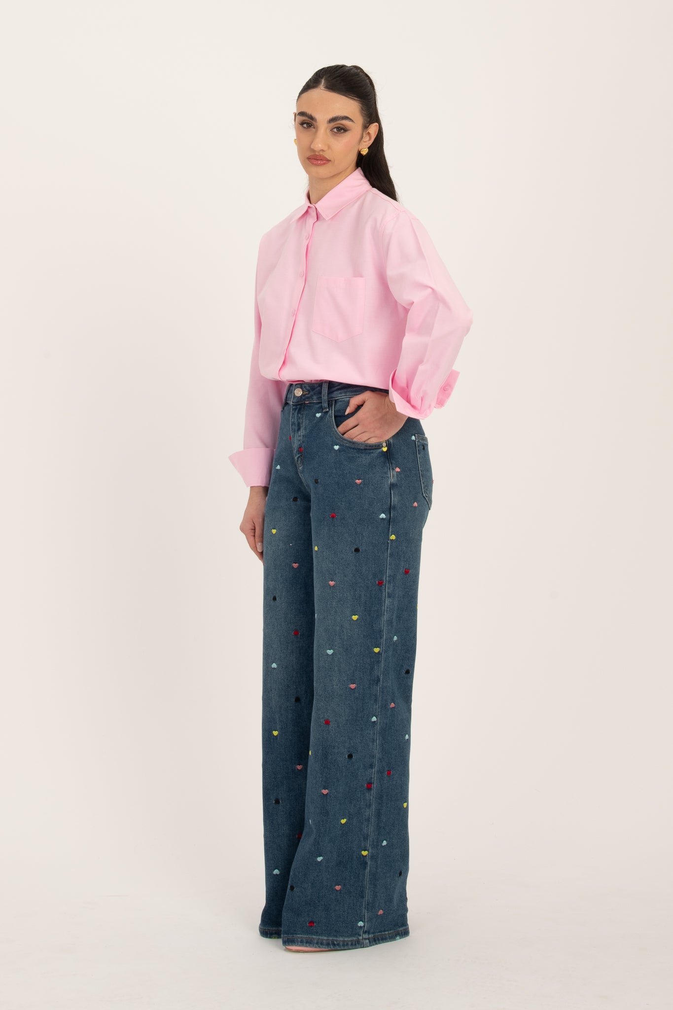 Jeans ‘MINI CUORI MULTICOLOR’ Denim Scuro